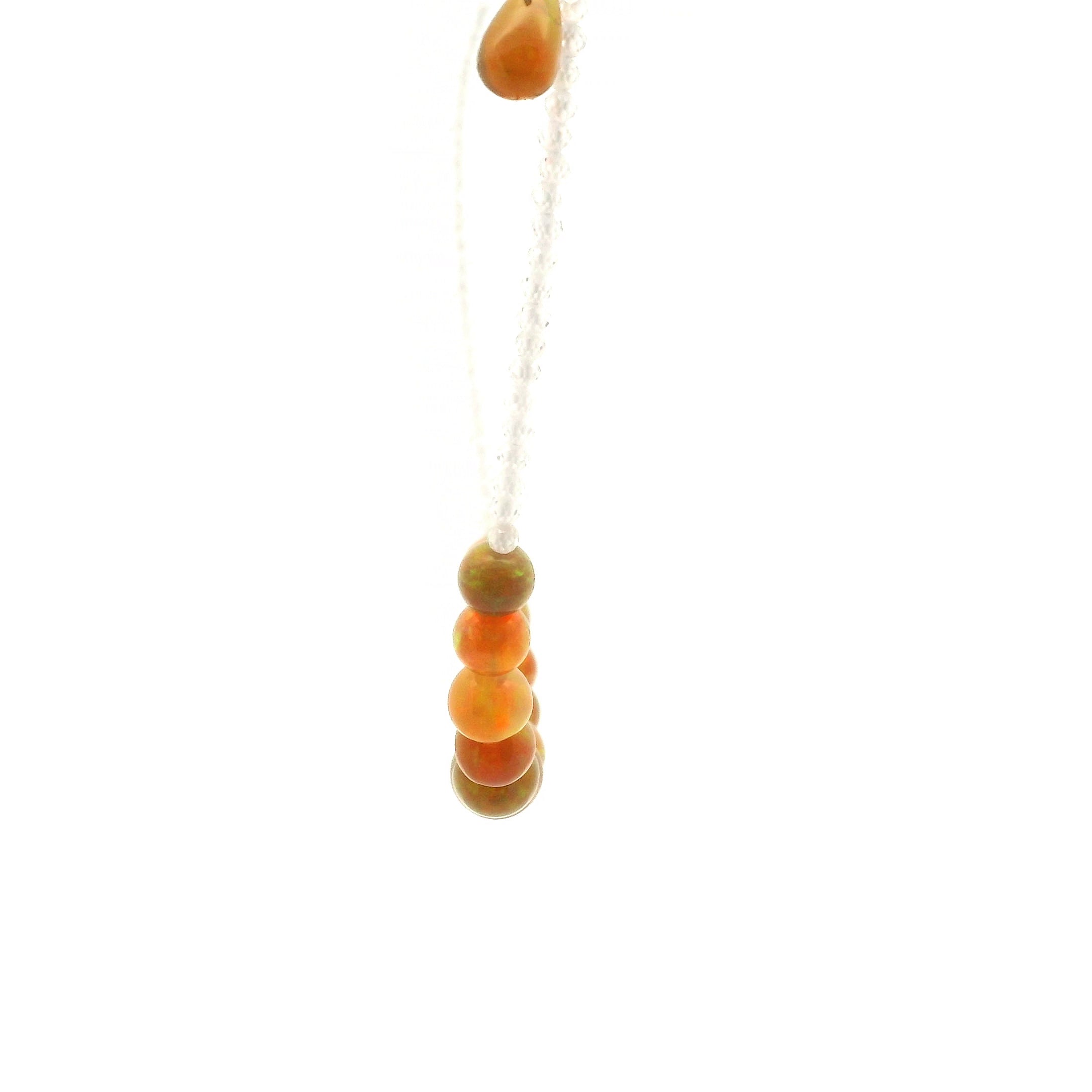 Chocolate Opal & White Zircon Micro Faceted Necklace 925 Silver for Transformation and Creativity