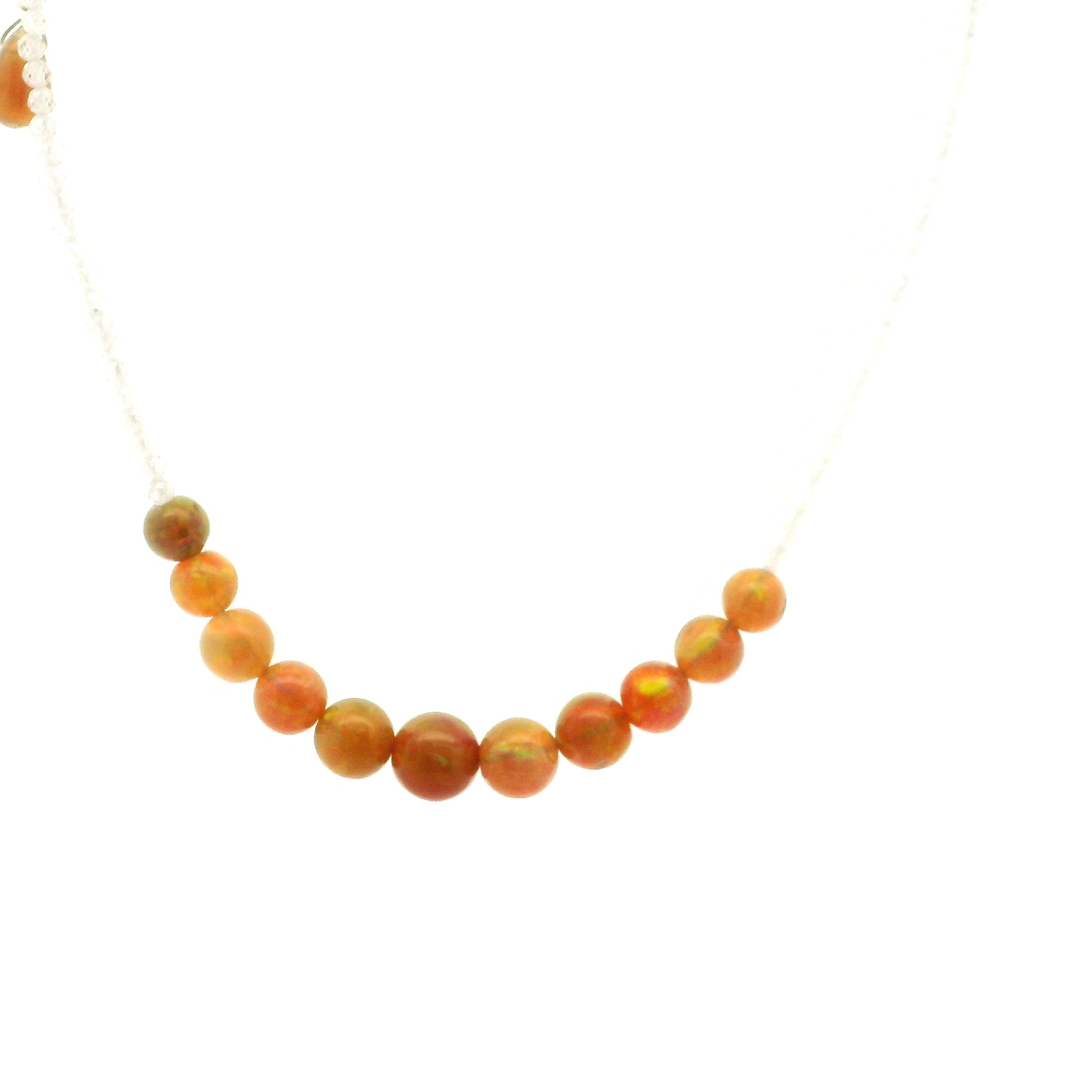 Chocolate Opal & White Zircon Micro Faceted Necklace 925 Silver for Transformation and Creativity