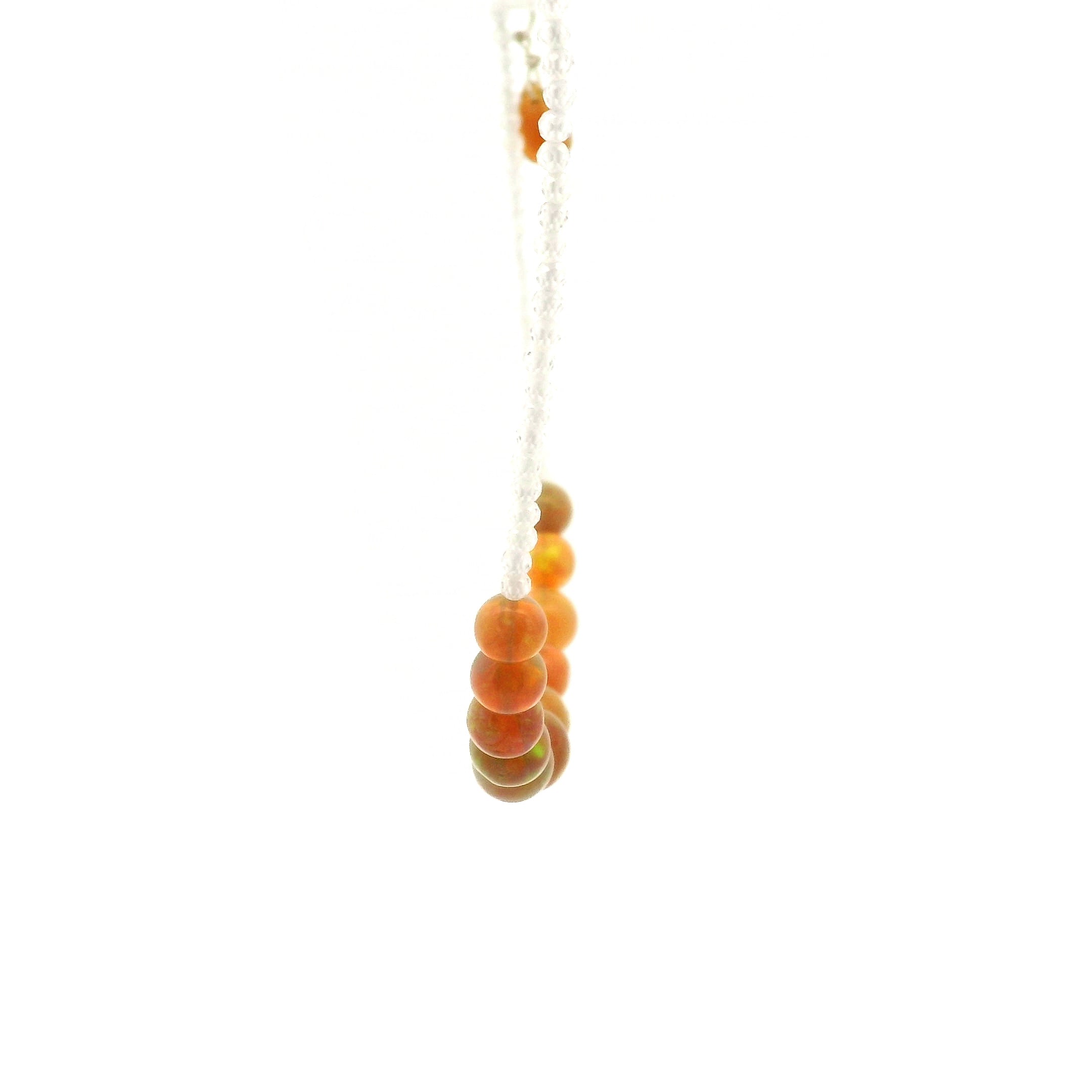 Chocolate Opal & White Zircon Micro Faceted Necklace 925 Silver for Transformation and Creativity