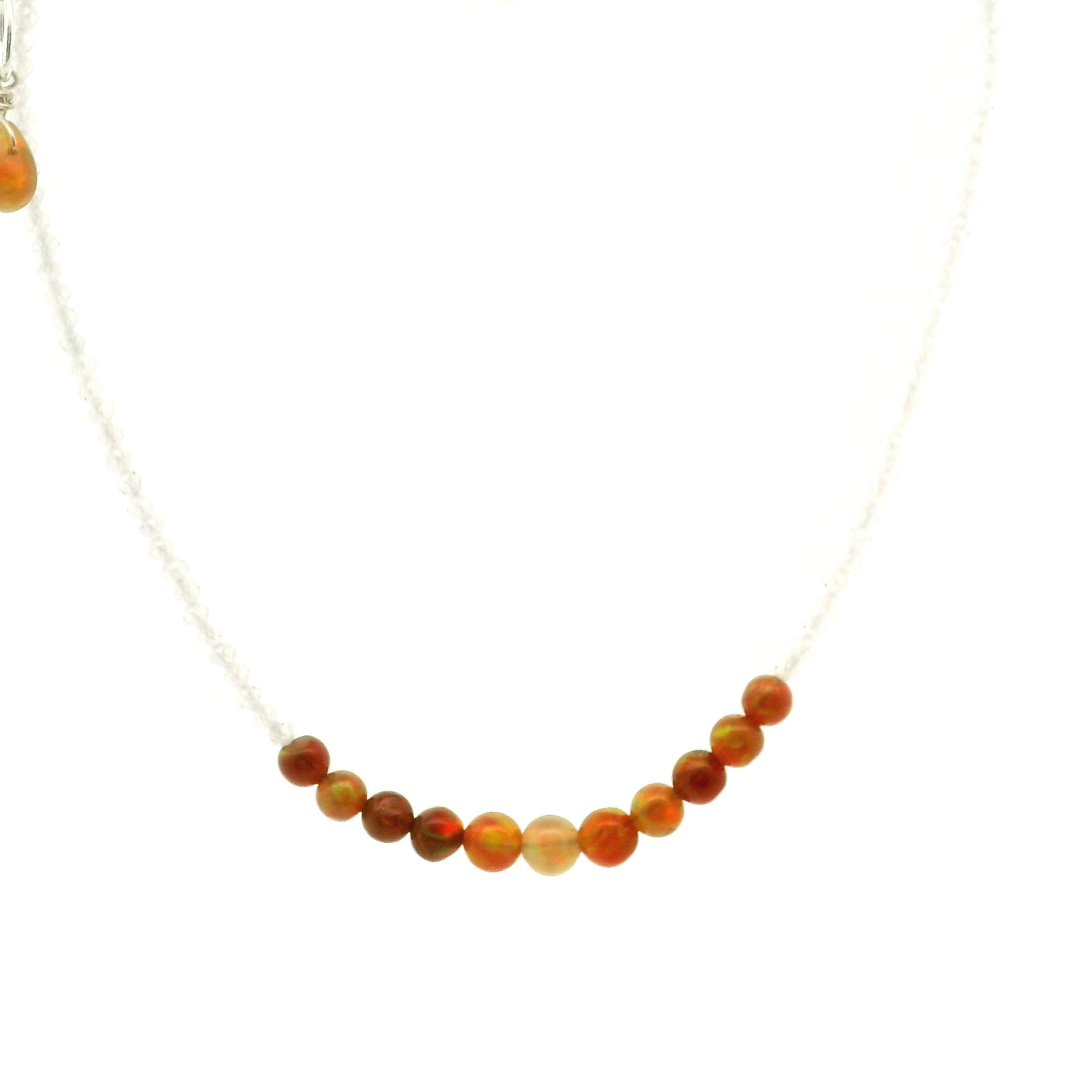 Chocolate Opal & White Zircon Micro Faceted Necklace 925 Silver for Transformation and Creativity
