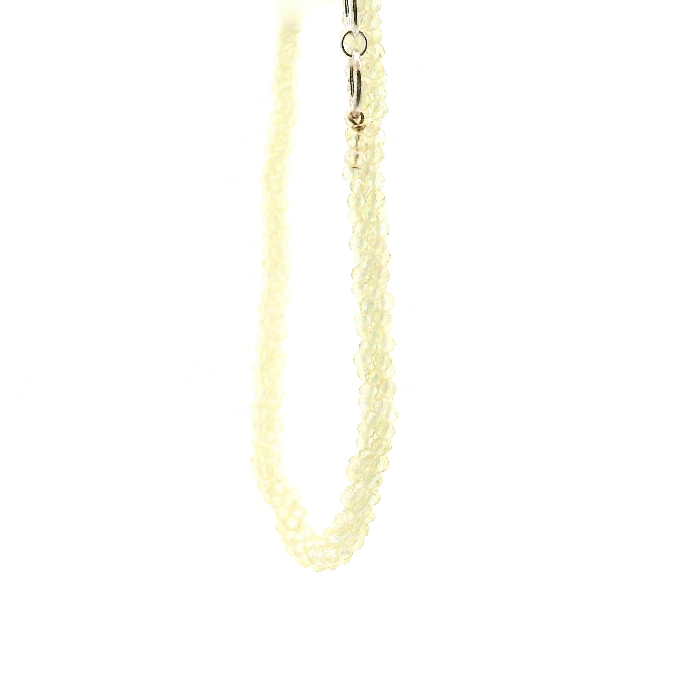 Aura Quartz Braided Micro Faceted Necklace 925 Silver for Connection with Angels and Spirit Guides