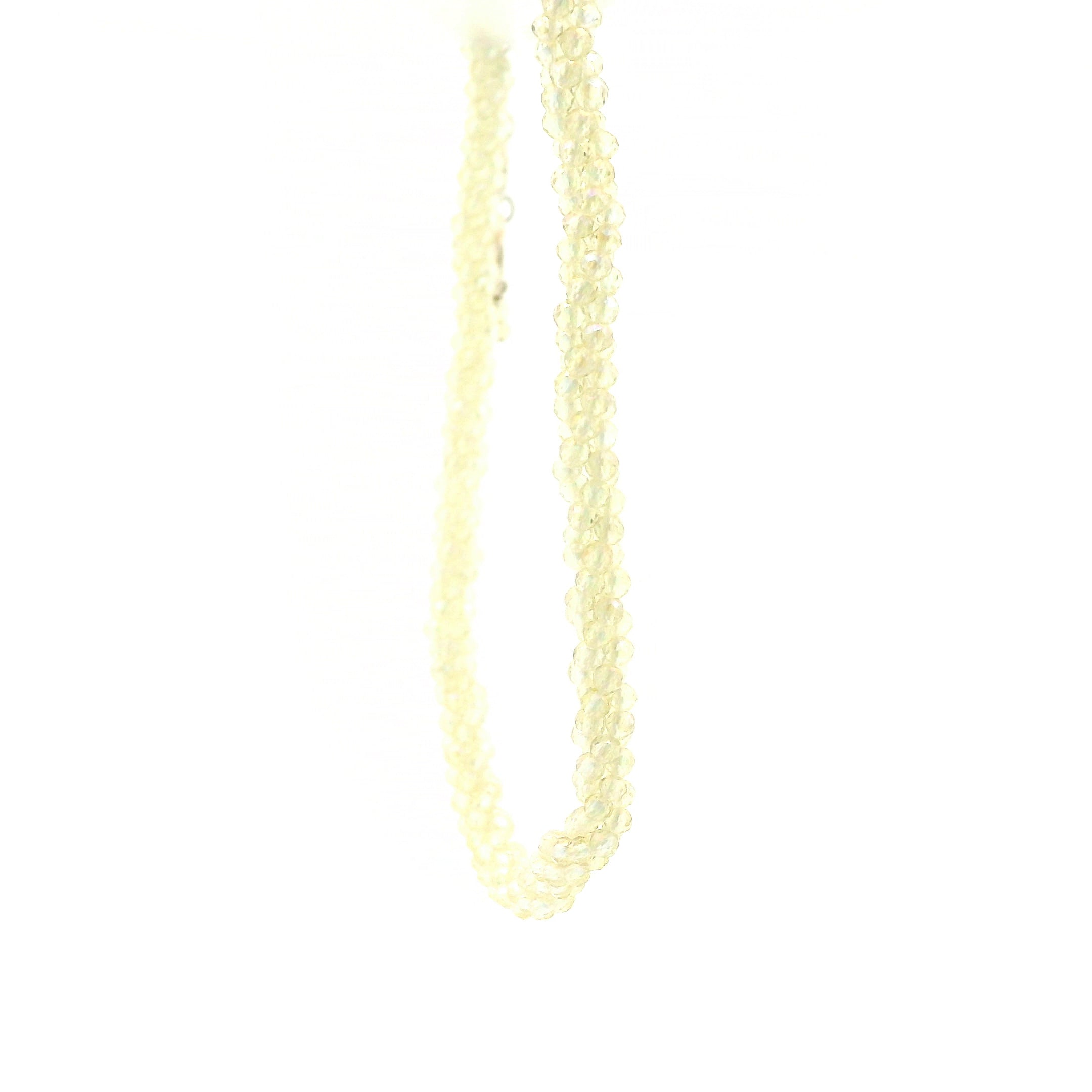 Aura Quartz Braided Micro Faceted Necklace 925 Silver for Connection with Angels and Spirit Guides