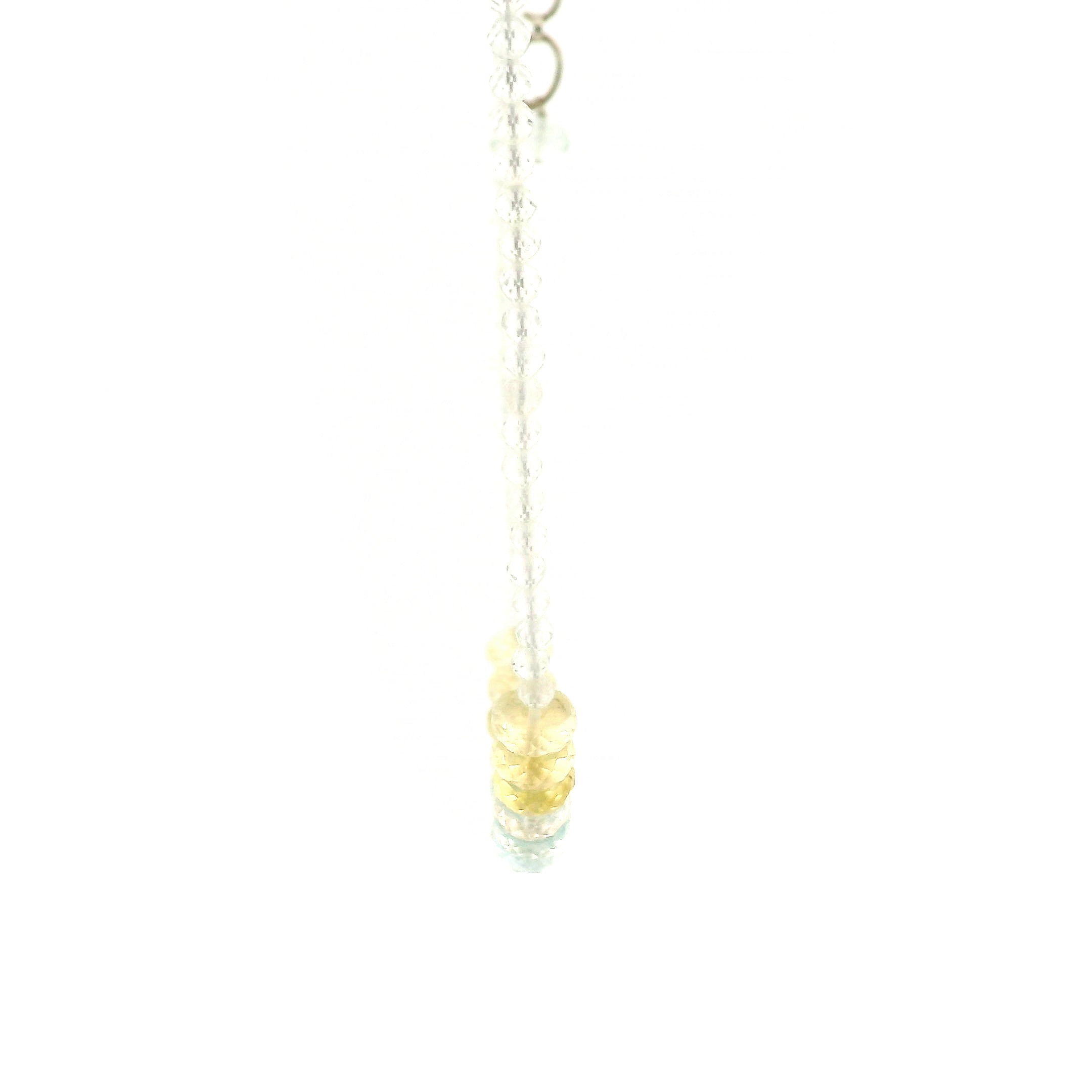 Aquamarine, Morganite & Heliodor Rondelle with White Topaz Micro Faceted Necklace 925 Silver for Joy, Love and Peace