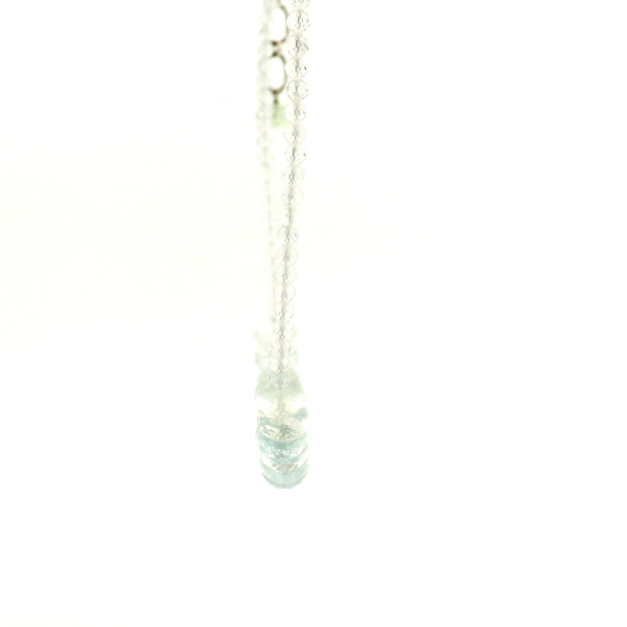 Aquamarine, Morganite & Heliodor Rondelle with White Topaz Micro Faceted Necklace 925 Silver for Joy, Love and Peace
