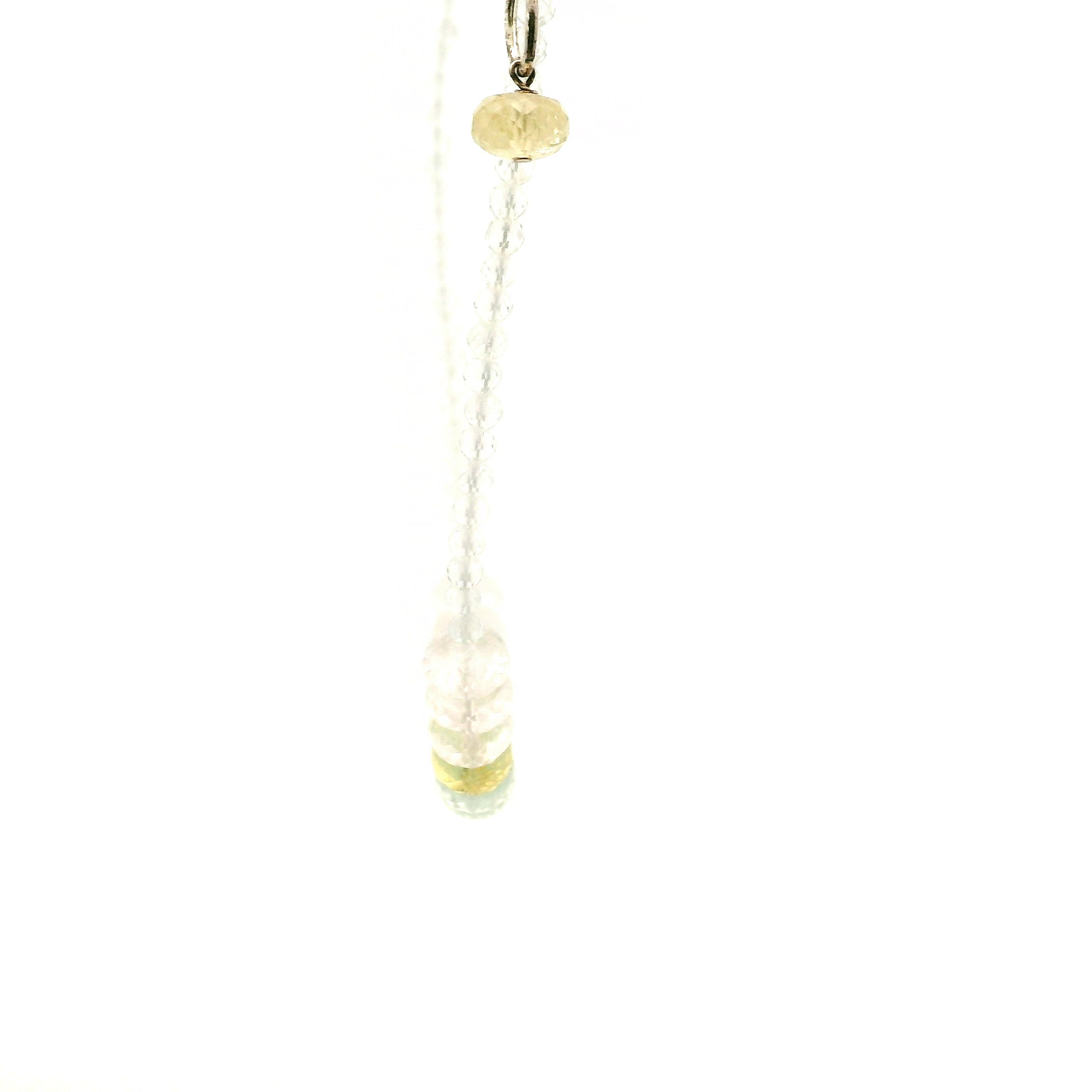 Aquamarine, Morganite & Heliodor Rondelle with White Topaz Micro Faceted Necklace 925 Silver for Joy, Love and Peace
