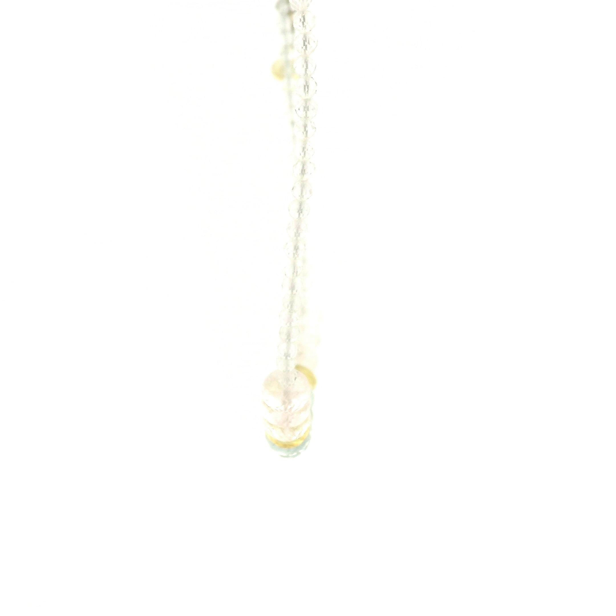Aquamarine, Morganite & Heliodor Rondelle with White Topaz Micro Faceted Necklace 925 Silver for Joy, Love and Peace