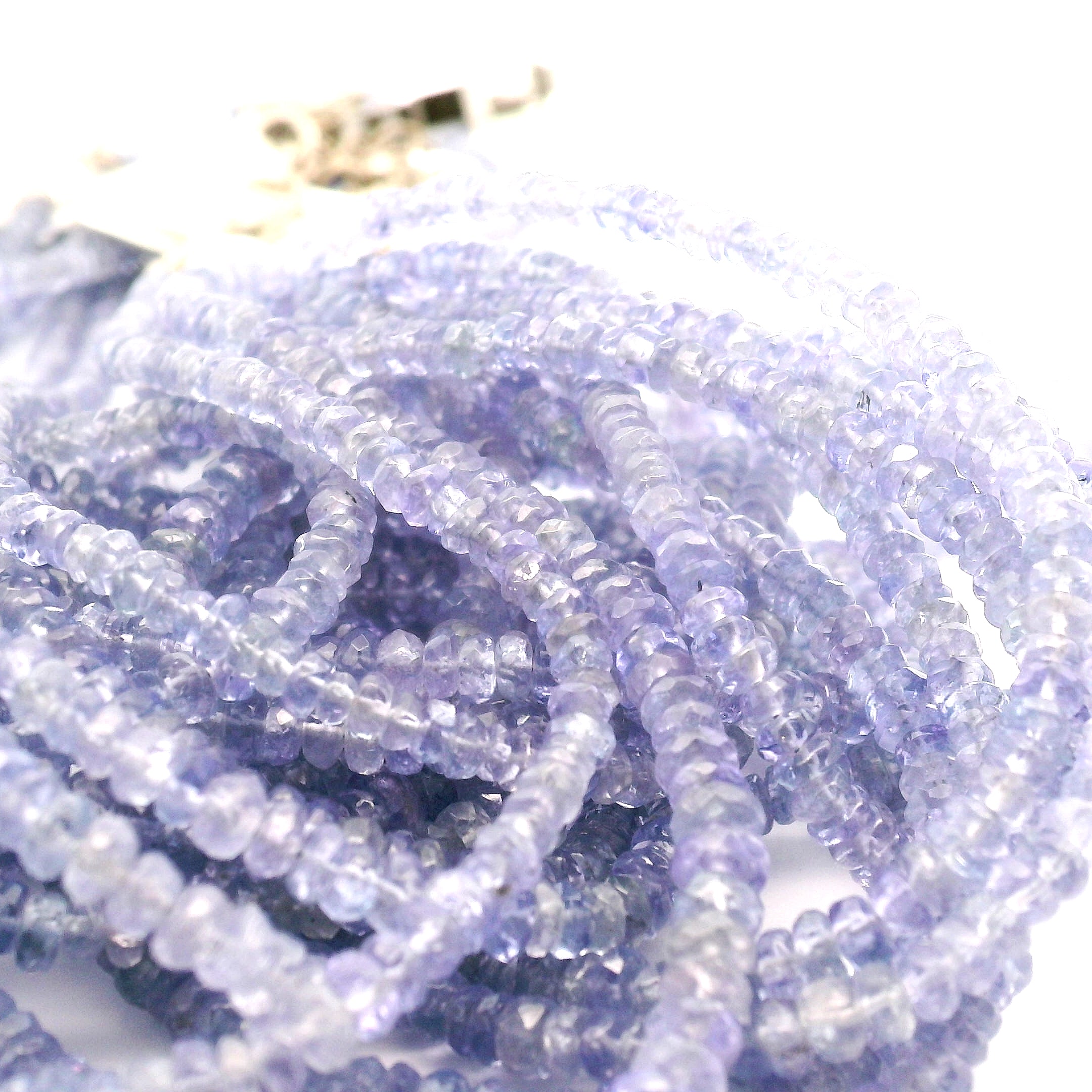 Tanzanite Faceted Rondelle Necklace 925 Silver for Meditation and Elevating your Conscious