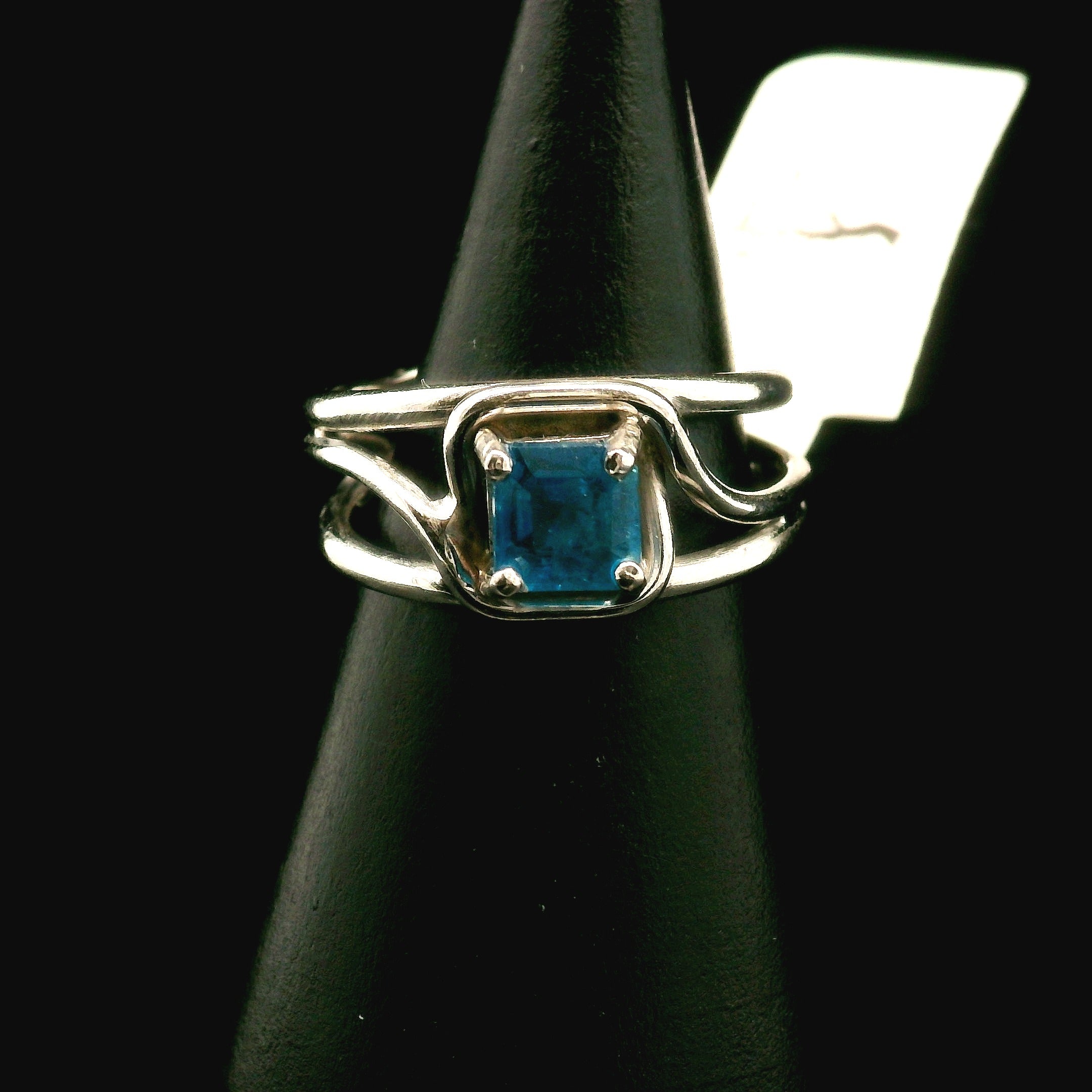 Neon Blue Apatite Midi Cuff Ring .925 Silver for Overall Health and Wellness