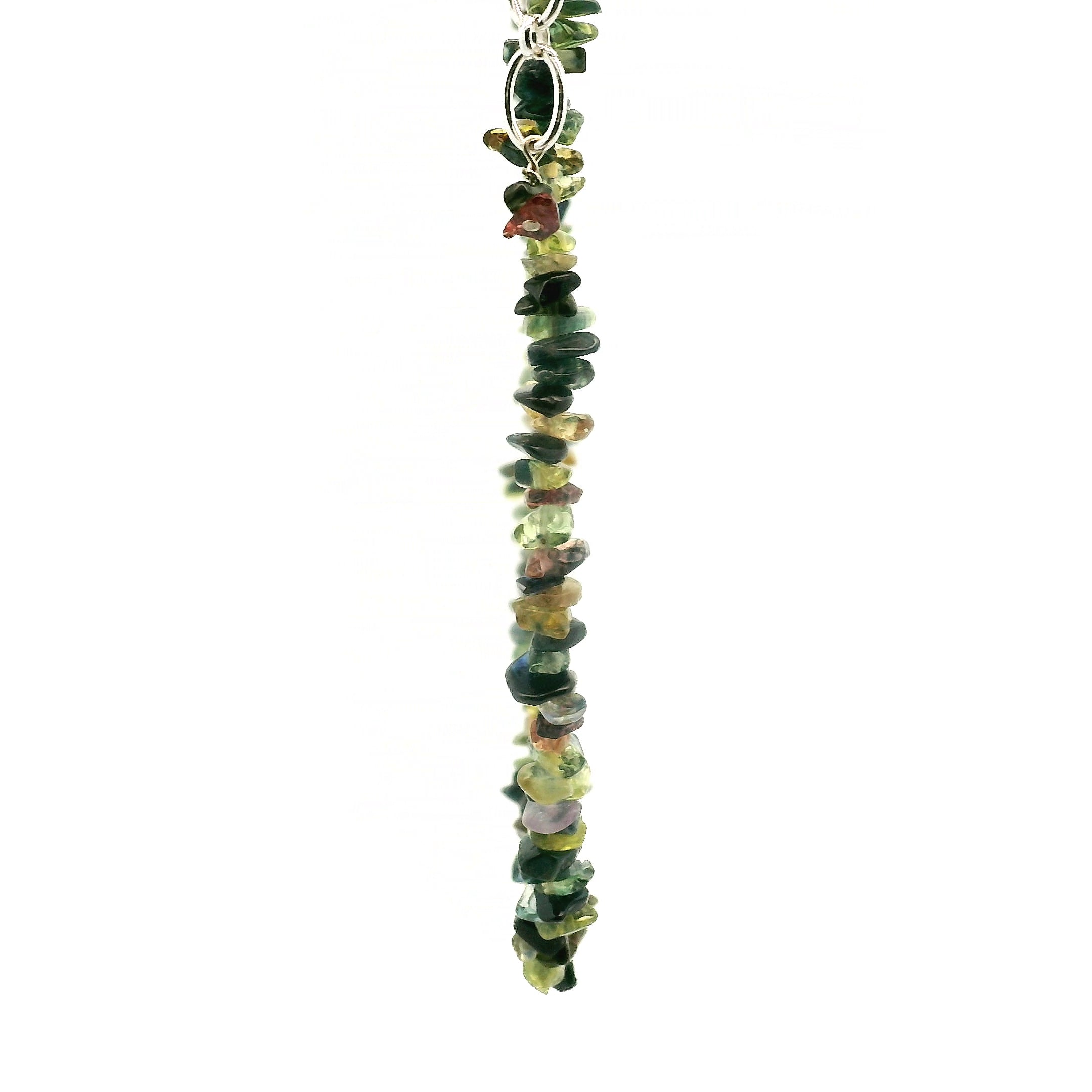 Multi Color Sapphire Chip Necklace 925 Silver for Enhancing Learning, Mental Strength & Supporting Life Force Energy