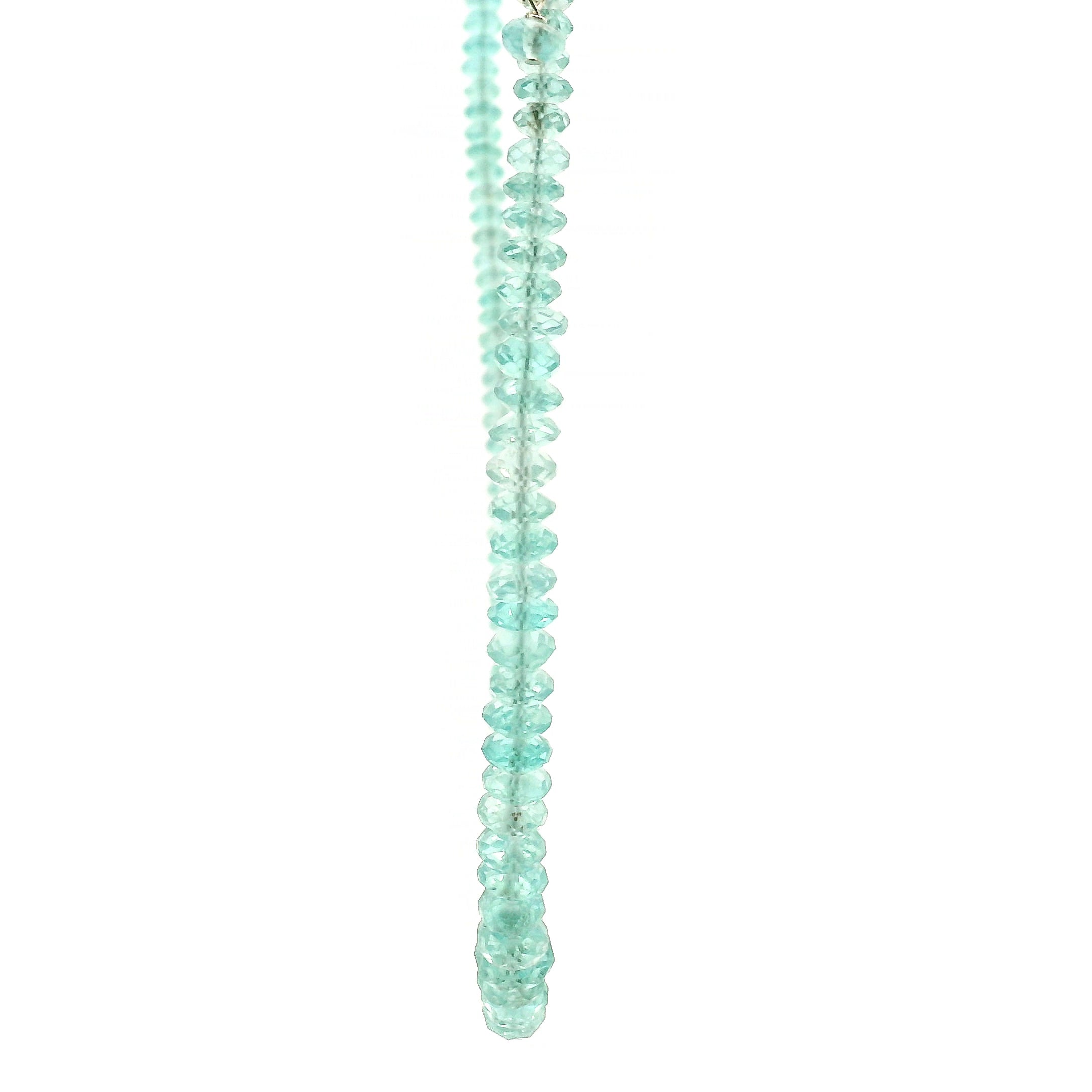 Blue Apatite Faceted Rondelle Necklace 925 Silver for Intuition and Clarity