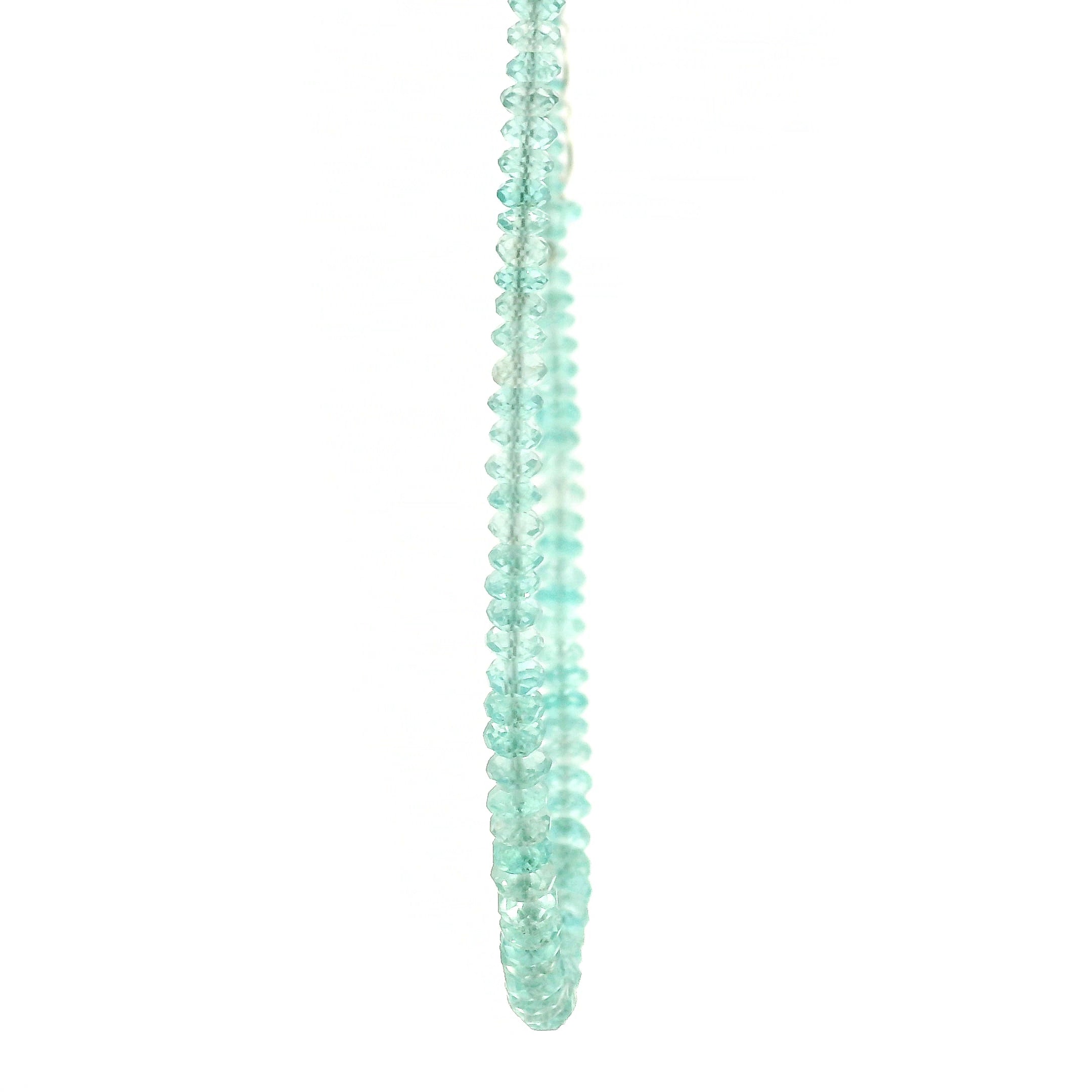 Blue Apatite Faceted Rondelle Necklace 925 Silver for Intuition and Clarity
