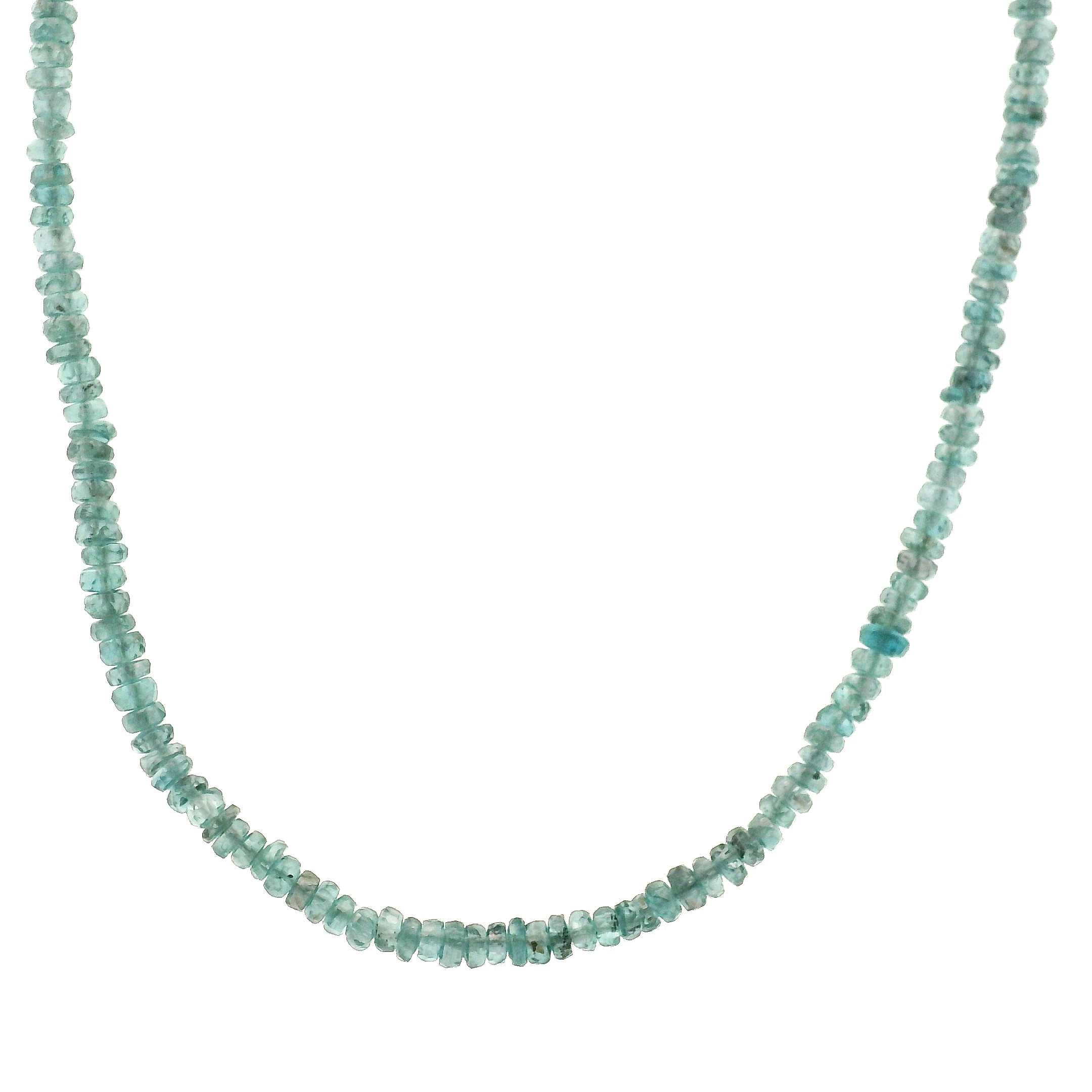 Kyanite Faceted Rondelle Necklace 925 Silver for Meditation and Energy Cleansing
