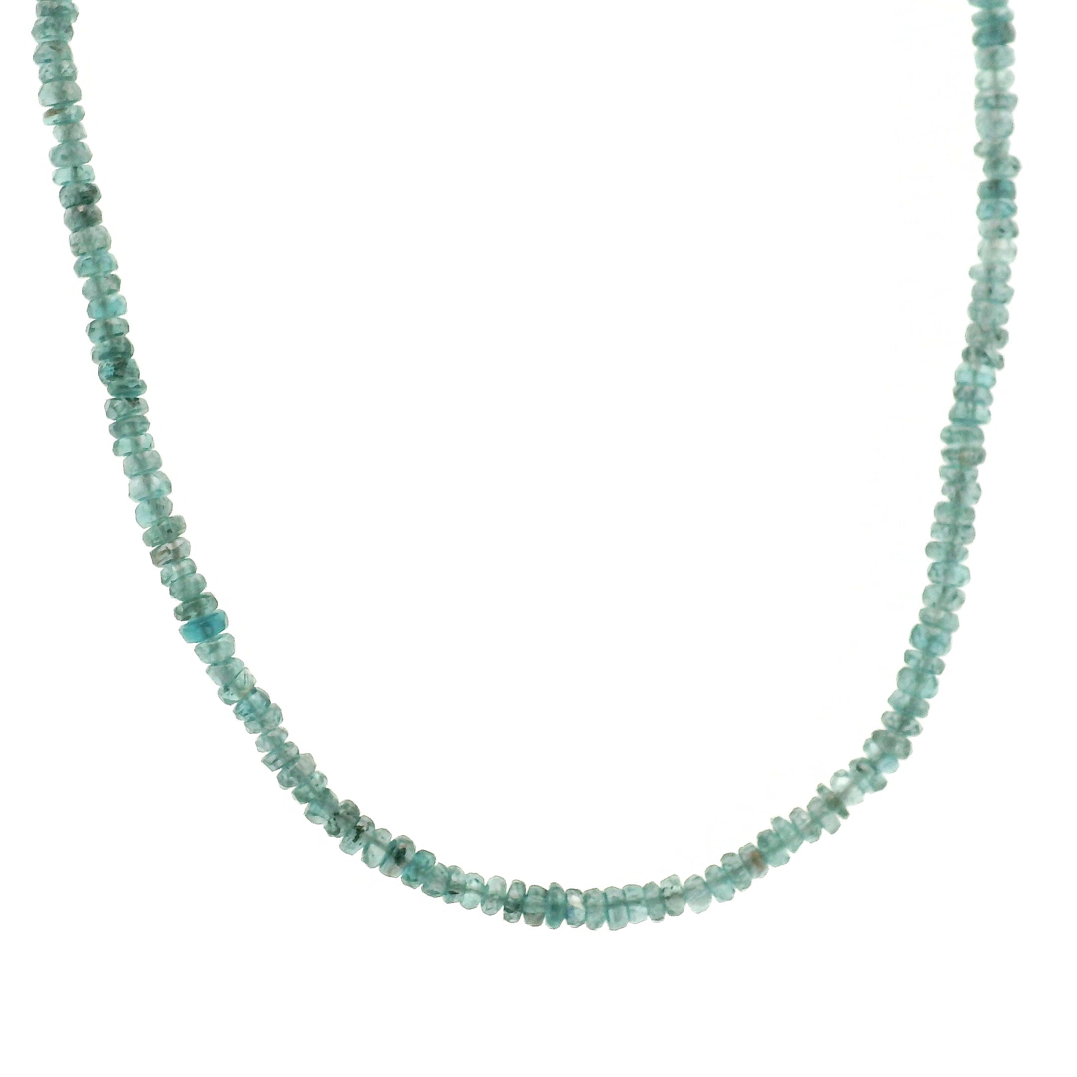 Kyanite Faceted Rondelle Necklace 925 Silver for Meditation and Energy Cleansing
