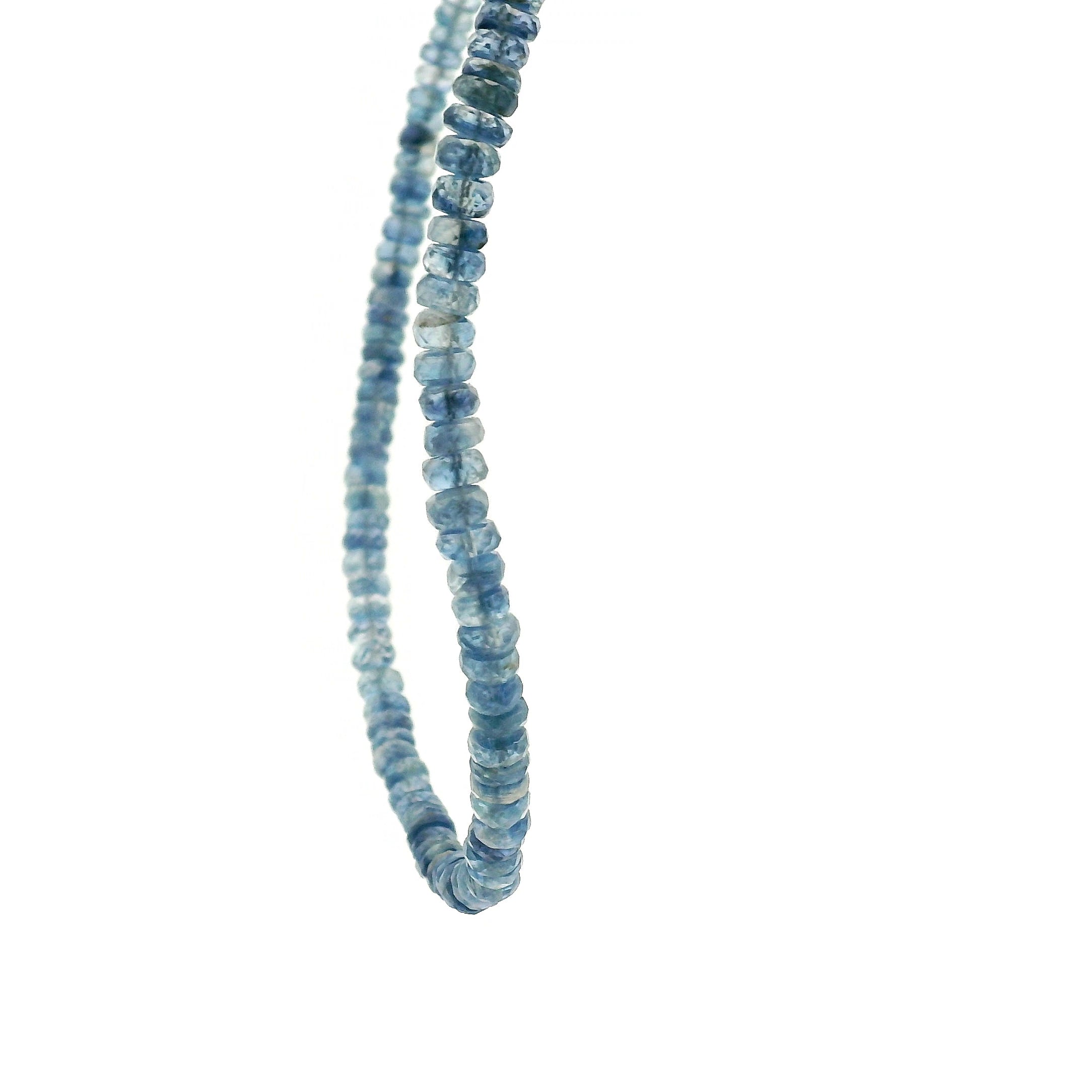 Kyanite Faceted Rondelle Necklace 925 Silver for Meditation and Energy Cleansing