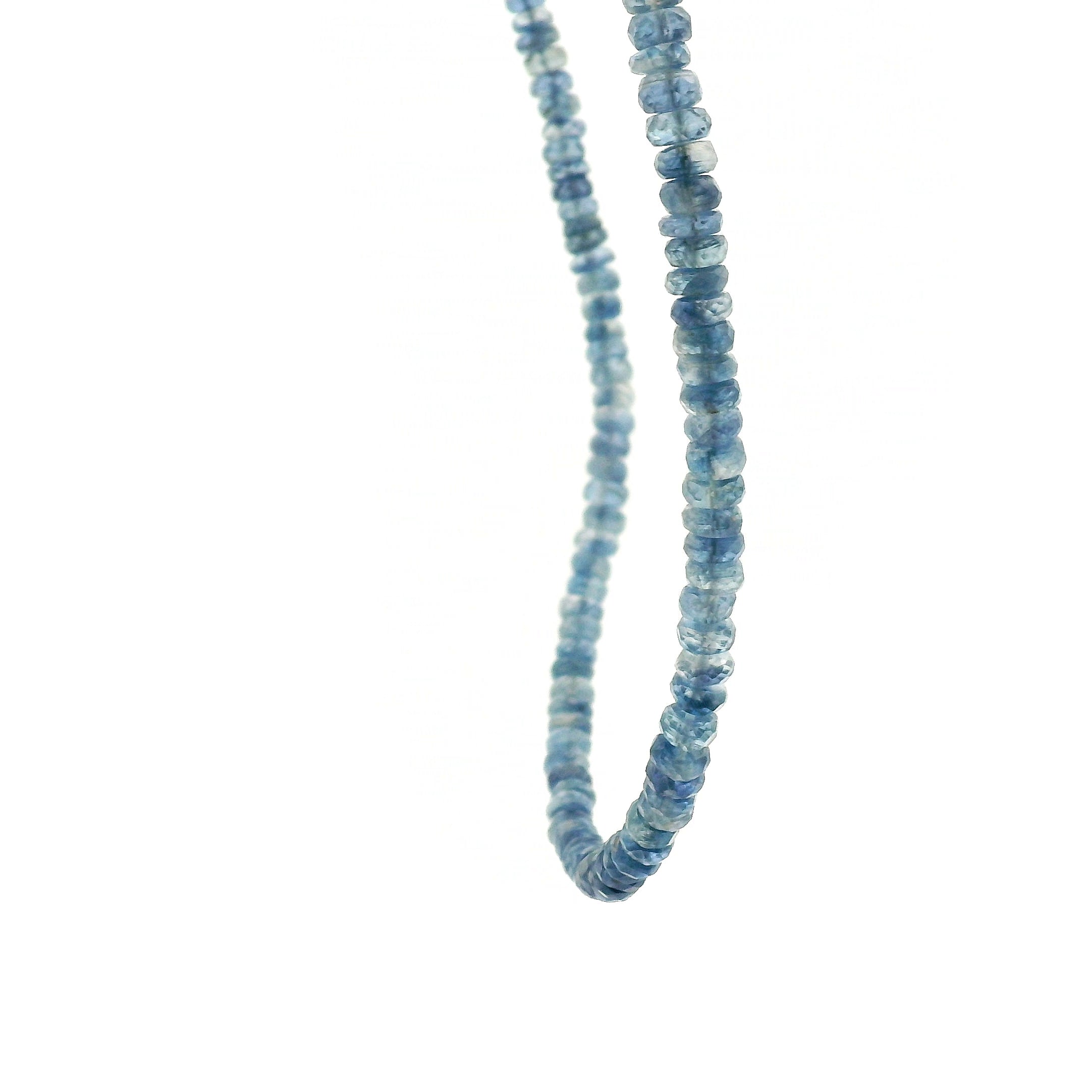 Kyanite Faceted Rondelle Necklace 925 Silver for Meditation and Energy Cleansing