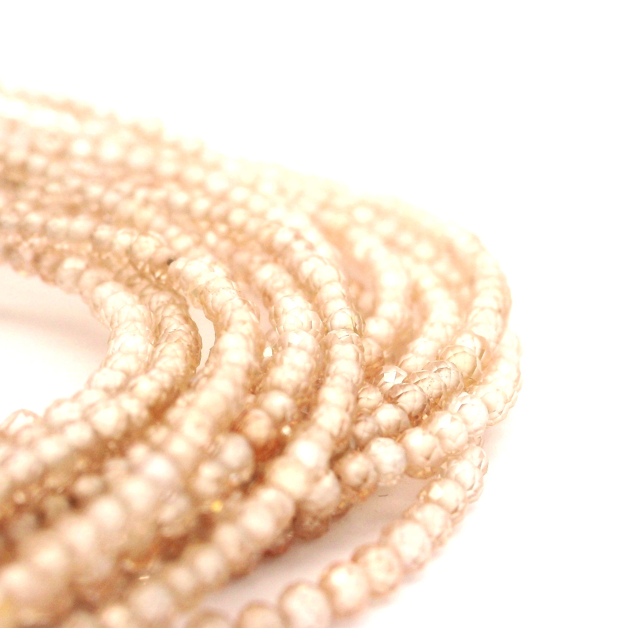 Beige Zircon Micro Faceted Bracelet 925 Silver for Organization and Transformation