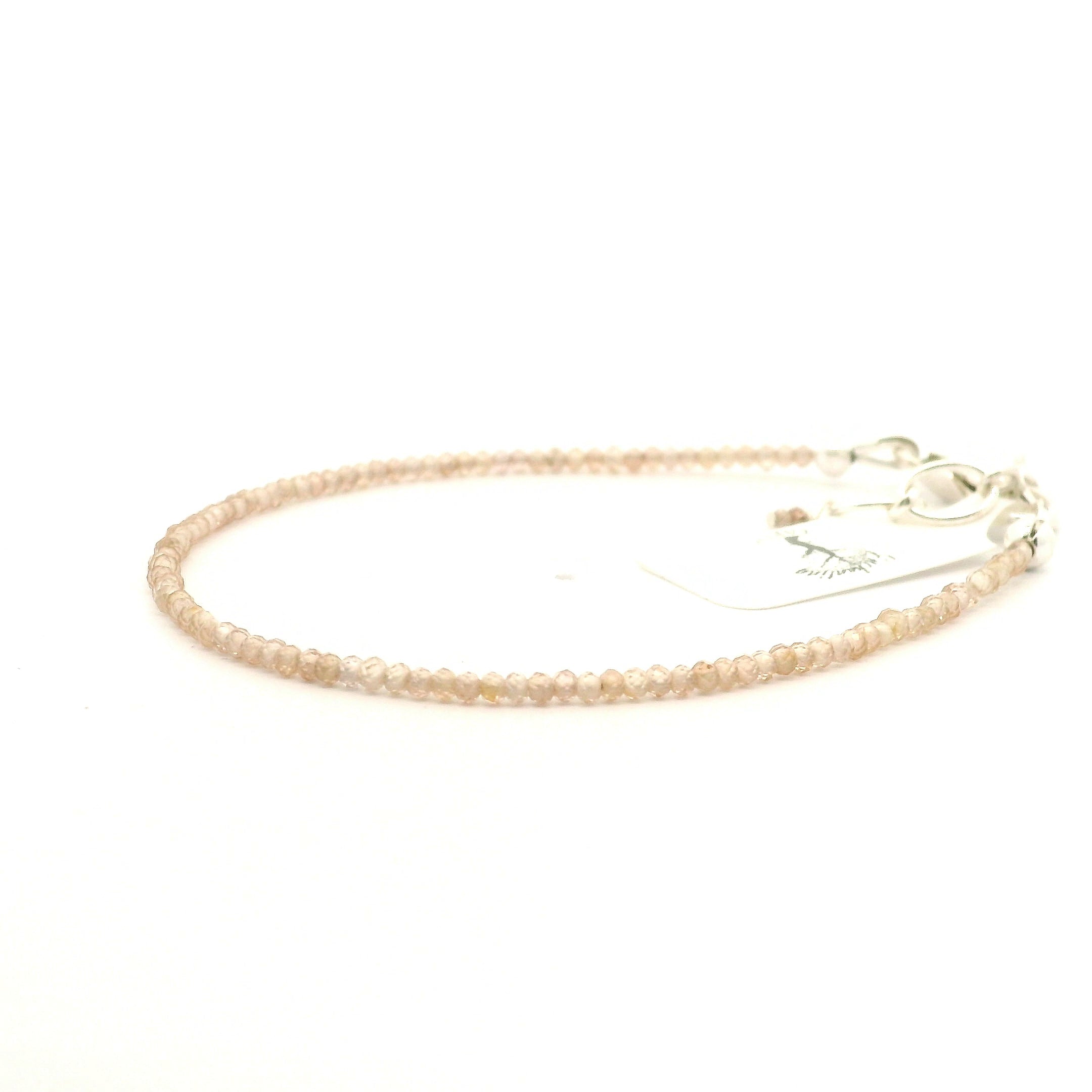 Beige Zircon Micro Faceted Bracelet 925 Silver for Organization and Transformation