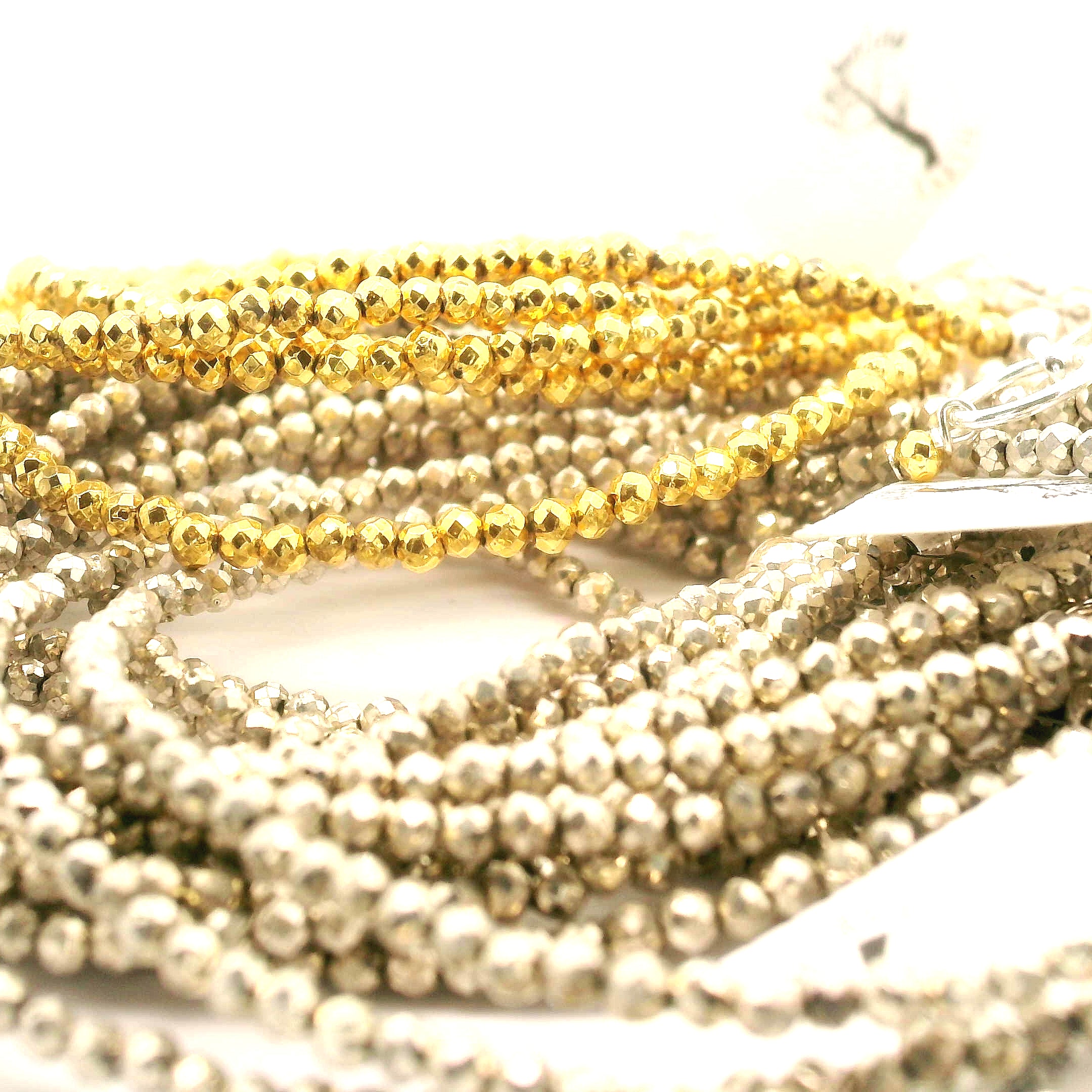 Pyrite Micro Faceted Bracelet 925 Silver for Grounding and Good Luck