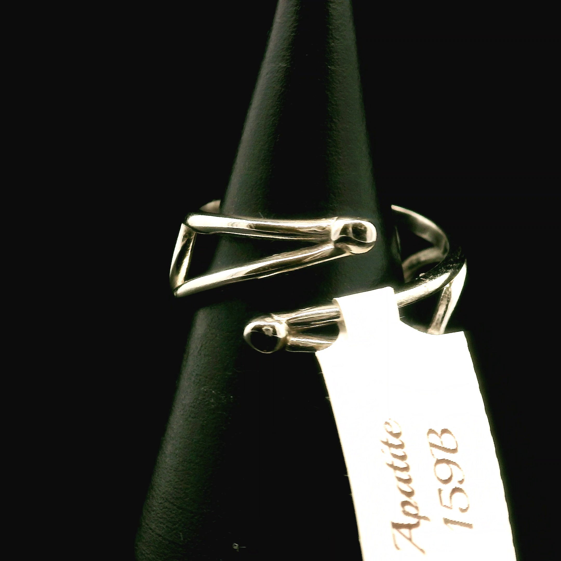 Blue Apatite Cuff Ring .925 Silver for Overall Health and Wellness