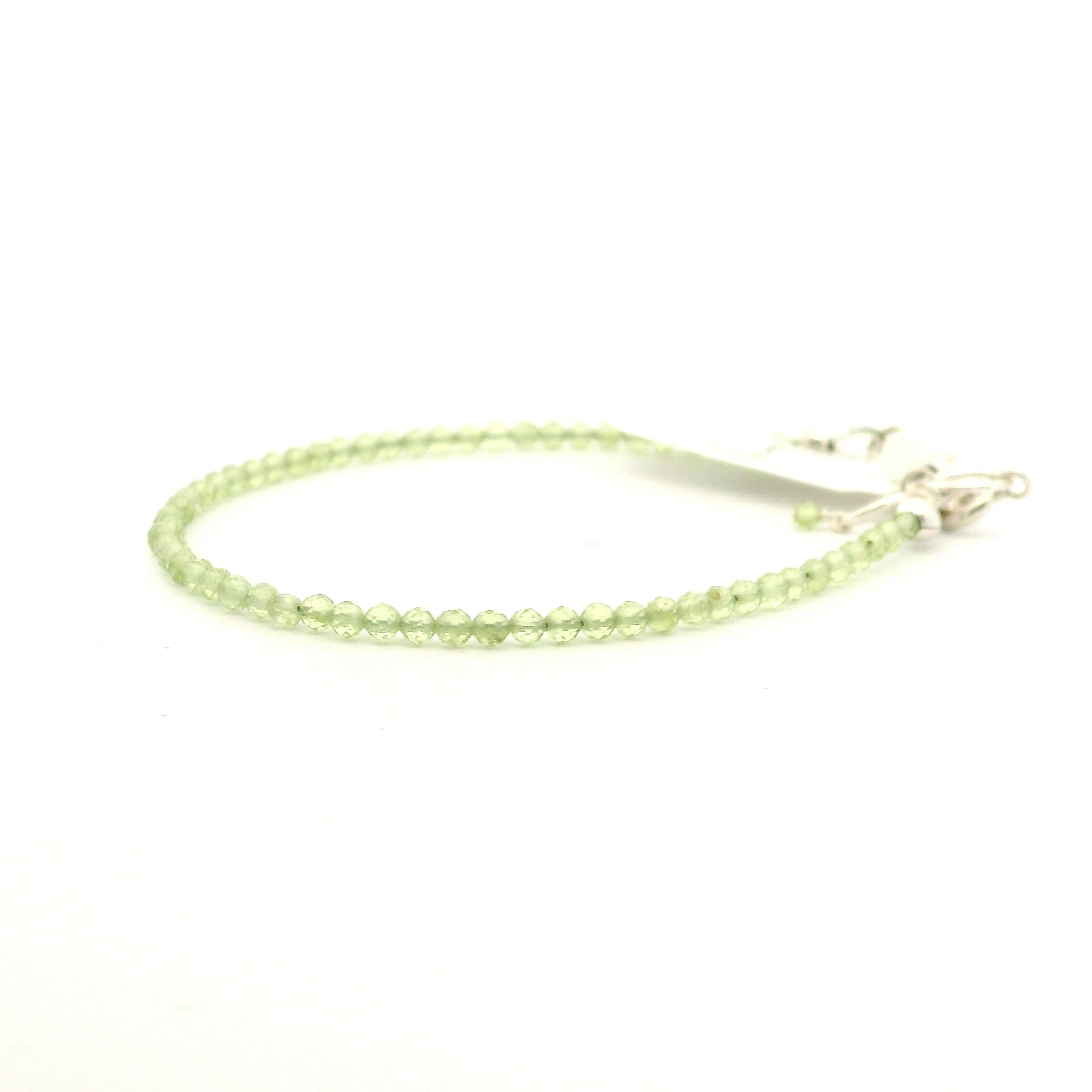 Peridot Micro Faceted Bracelet 925 Silver for Harmony and Strength