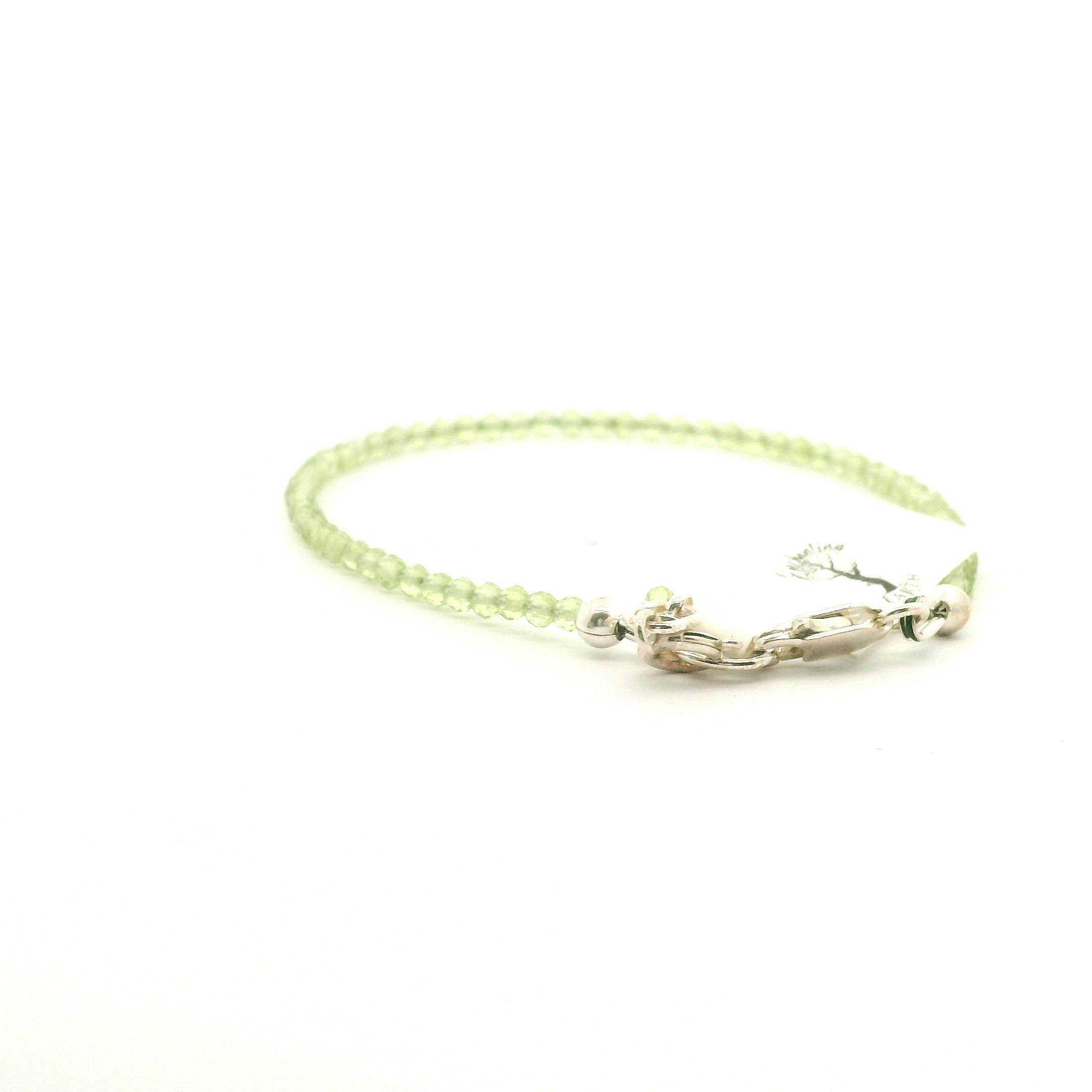Peridot Micro Faceted Bracelet 925 Silver for Harmony and Strength
