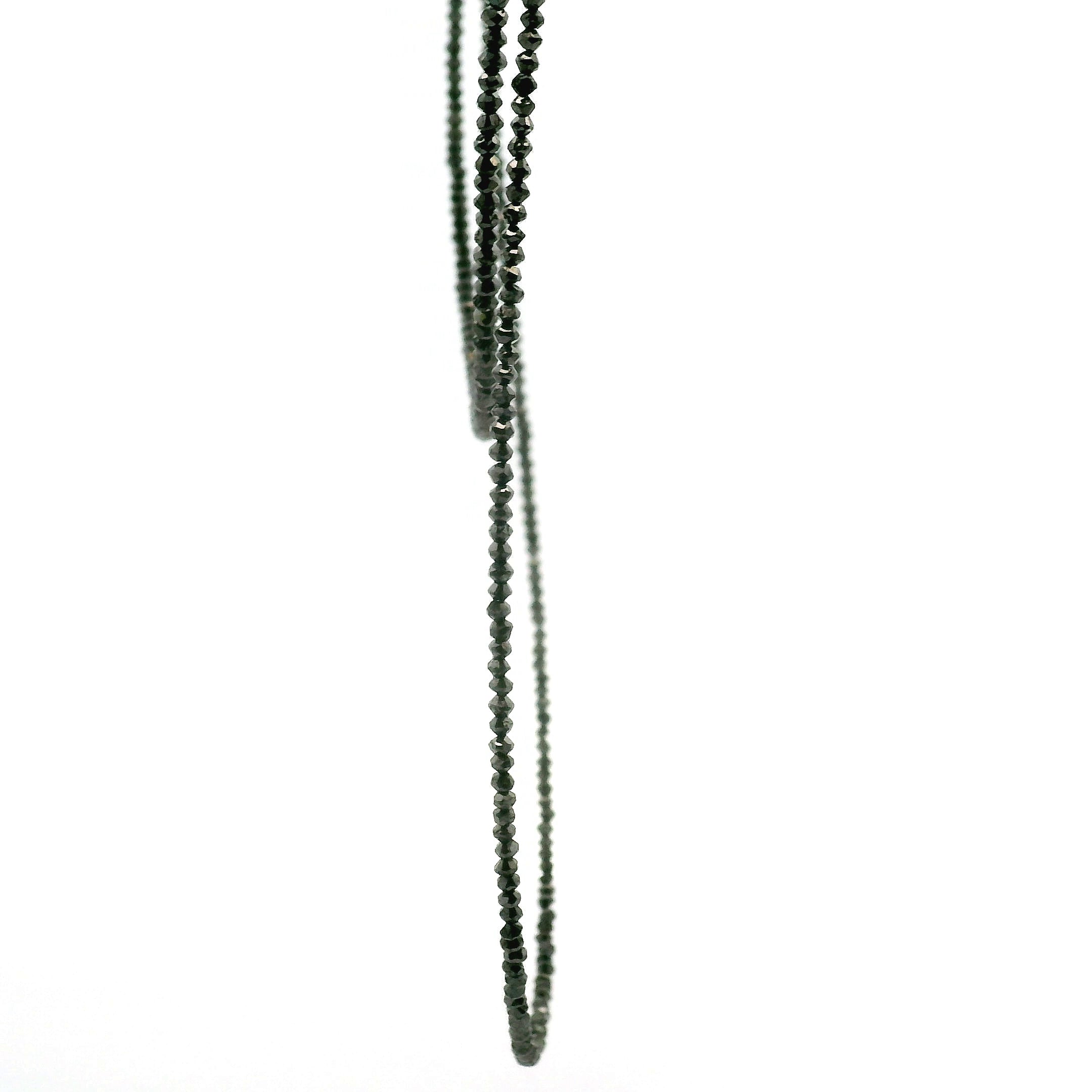 Black Diamond Necklace 14K White Gold for Prosperity and Personal Power