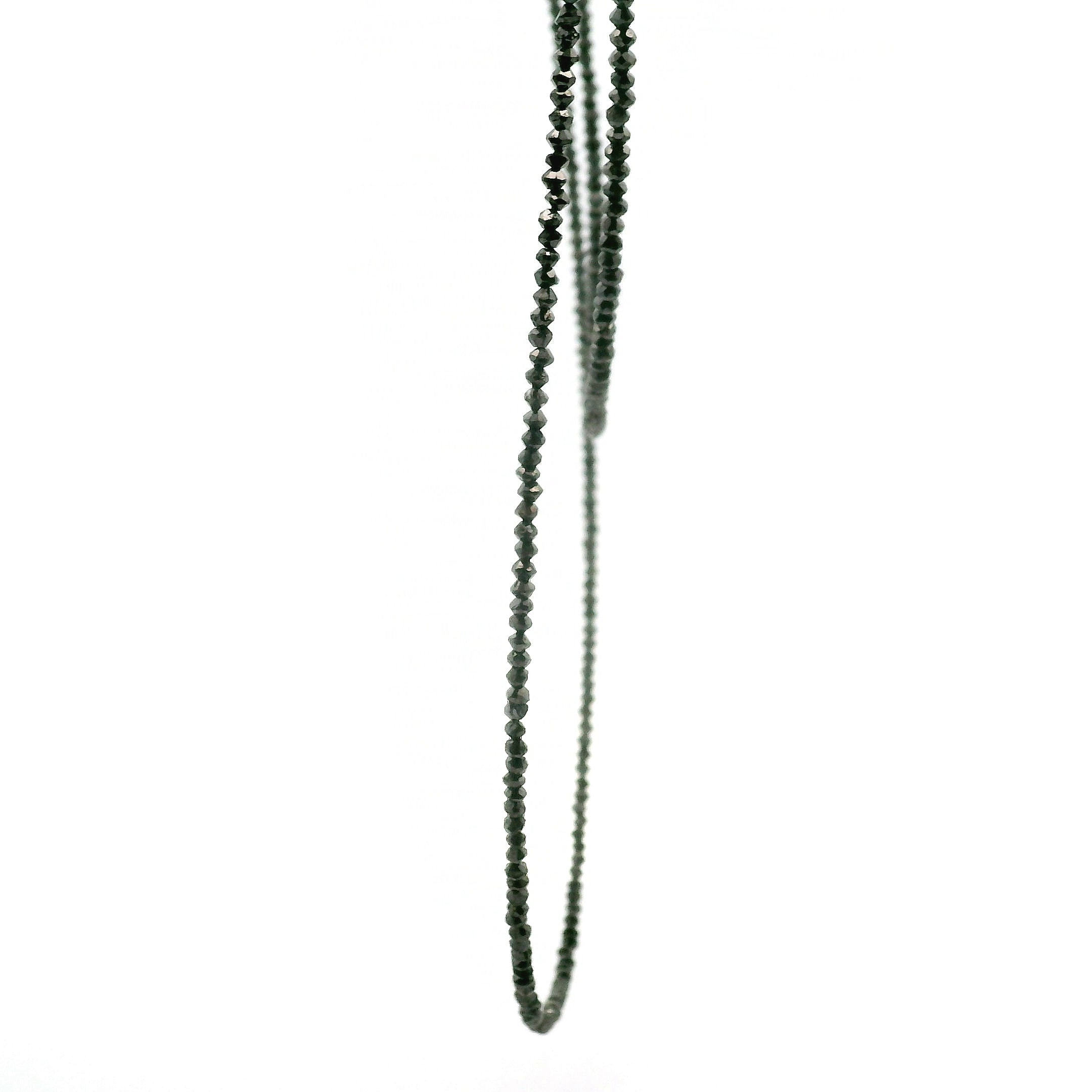 Black Diamond Necklace 14K White Gold for Prosperity and Personal Power