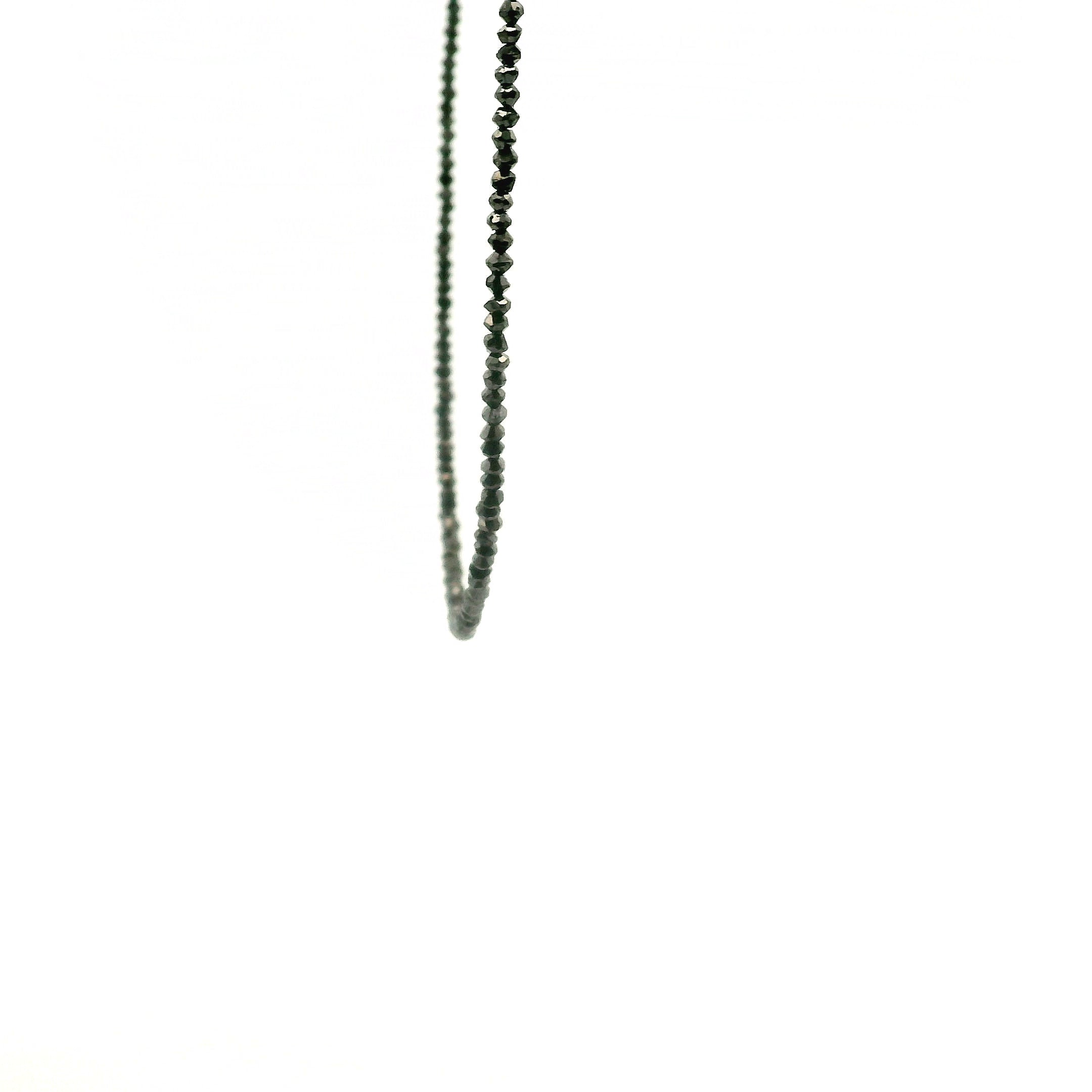 Black Diamond Necklace 14K White Gold for Prosperity and Personal Power