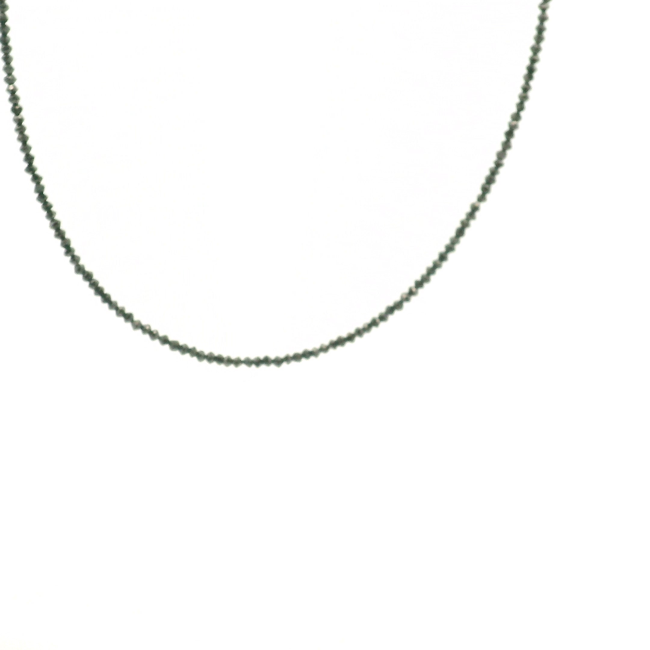 Black Diamond Necklace 14K White Gold for Prosperity and Personal Power