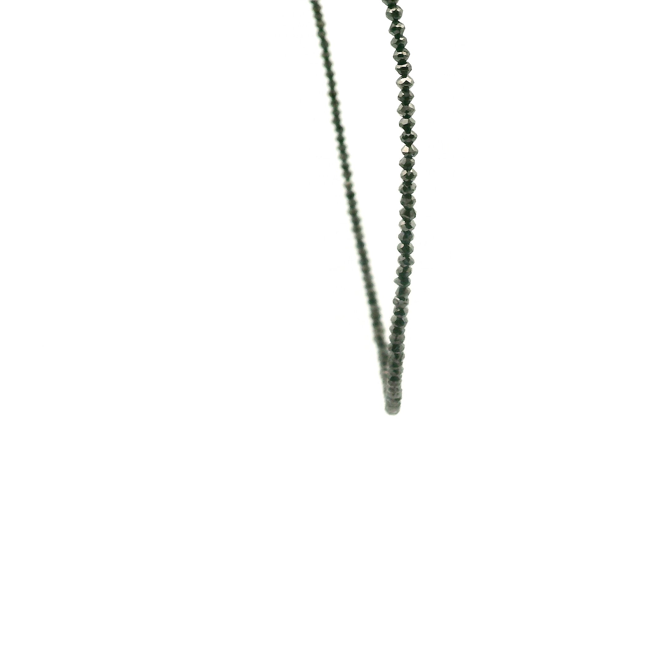 Black Diamond Necklace 14K White Gold for Prosperity and Personal Power