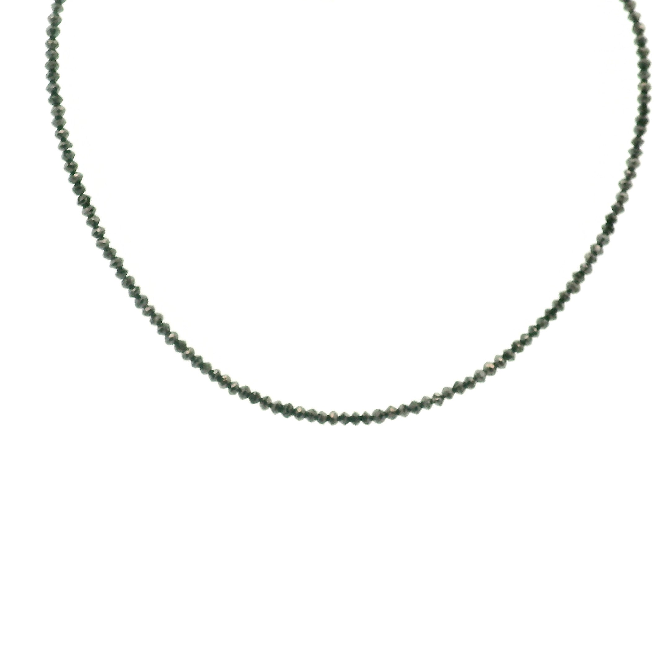 Black Diamond Necklace 14K White Gold for Prosperity and Personal Power