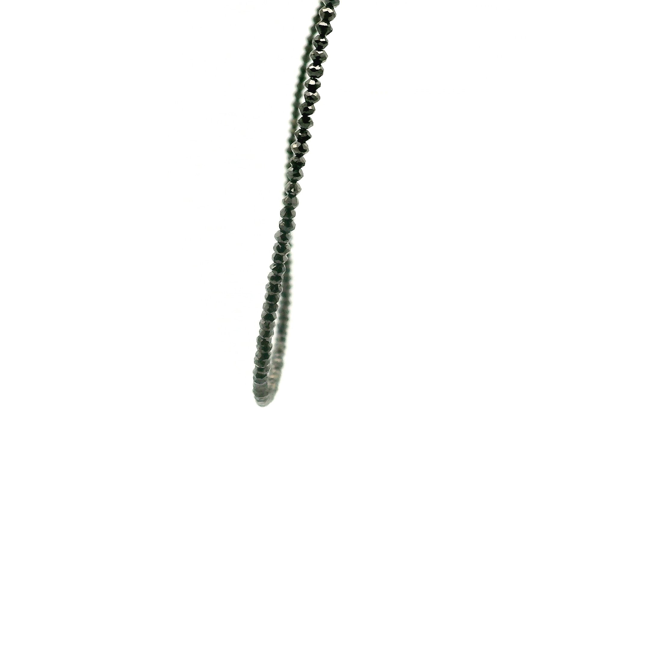 Black Diamond Necklace 14K White Gold for Prosperity and Personal Power