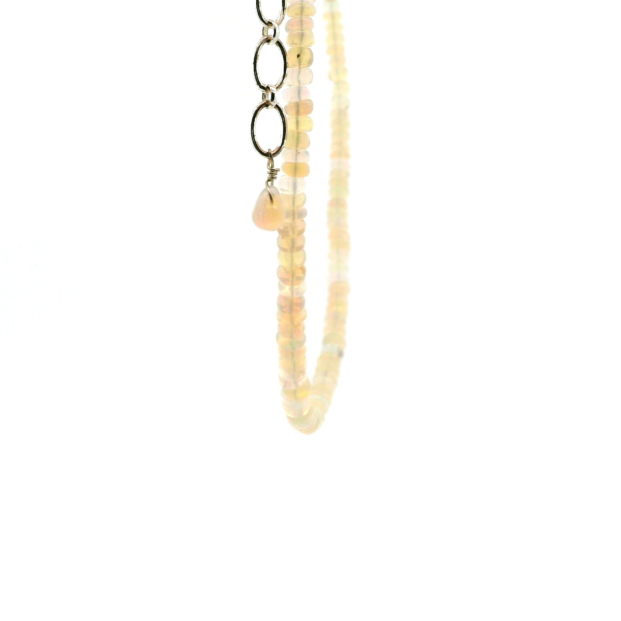 Ethiopian Opal Rondell Necklace 925 Silver For Creativity, Joy, and Self Discovery
