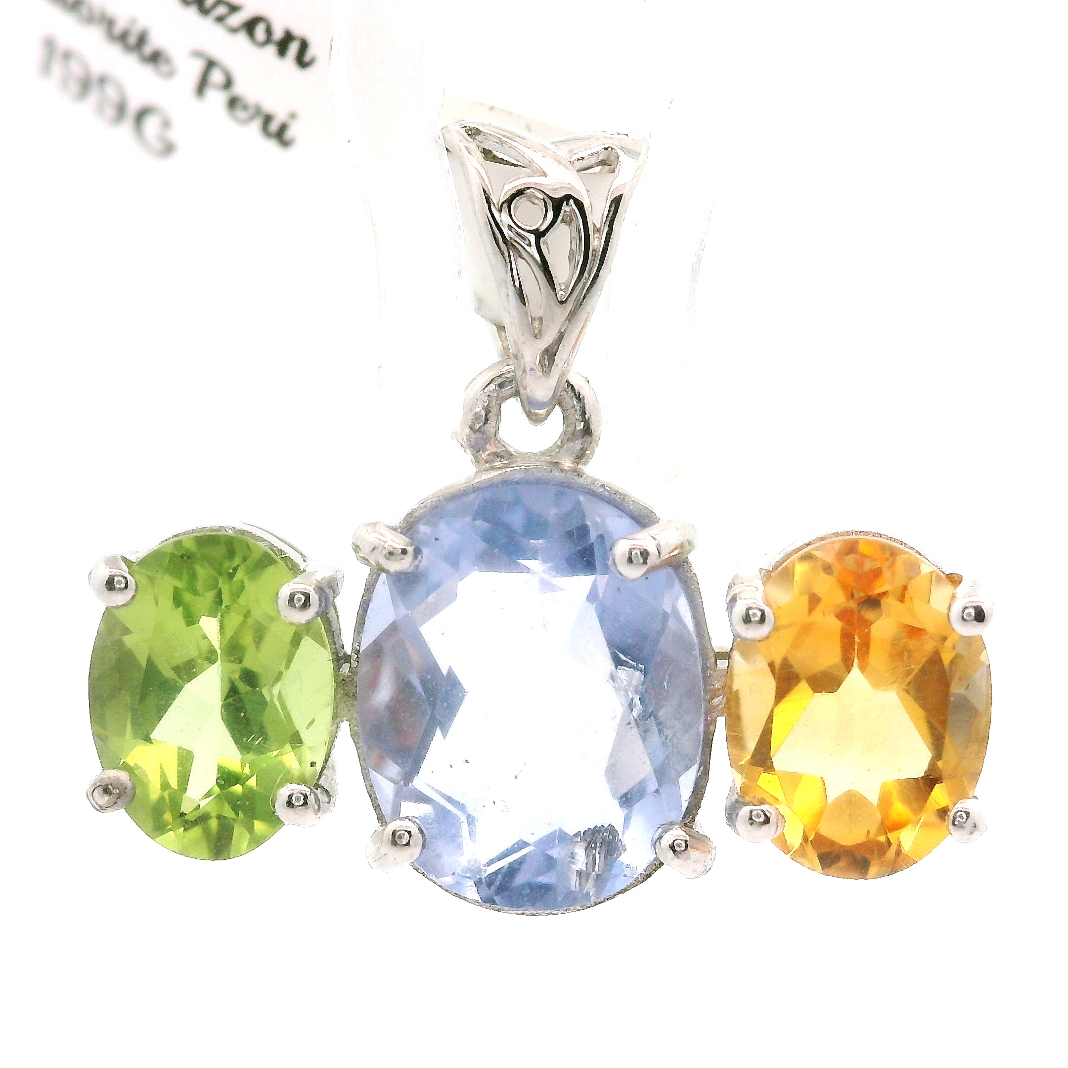 Triple Stone Enchanting Crown Pendant .925 Silver for Embracing your Power