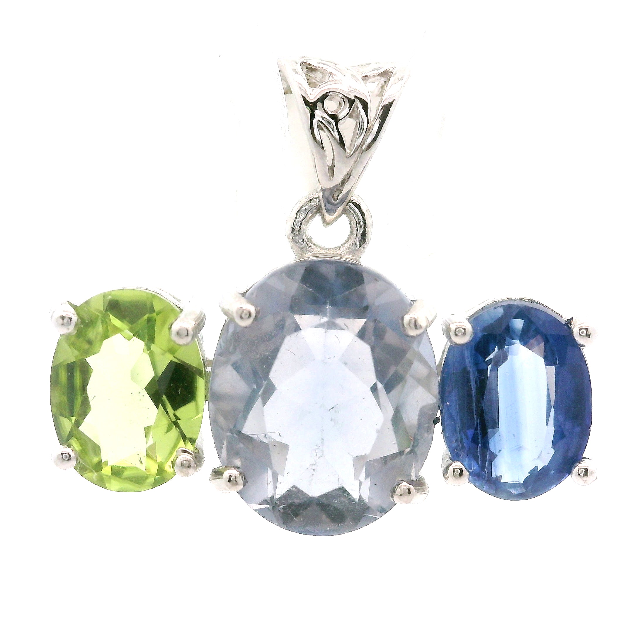 Triple Stone Enchanting Crown Pendant .925 Silver for Embracing your Power