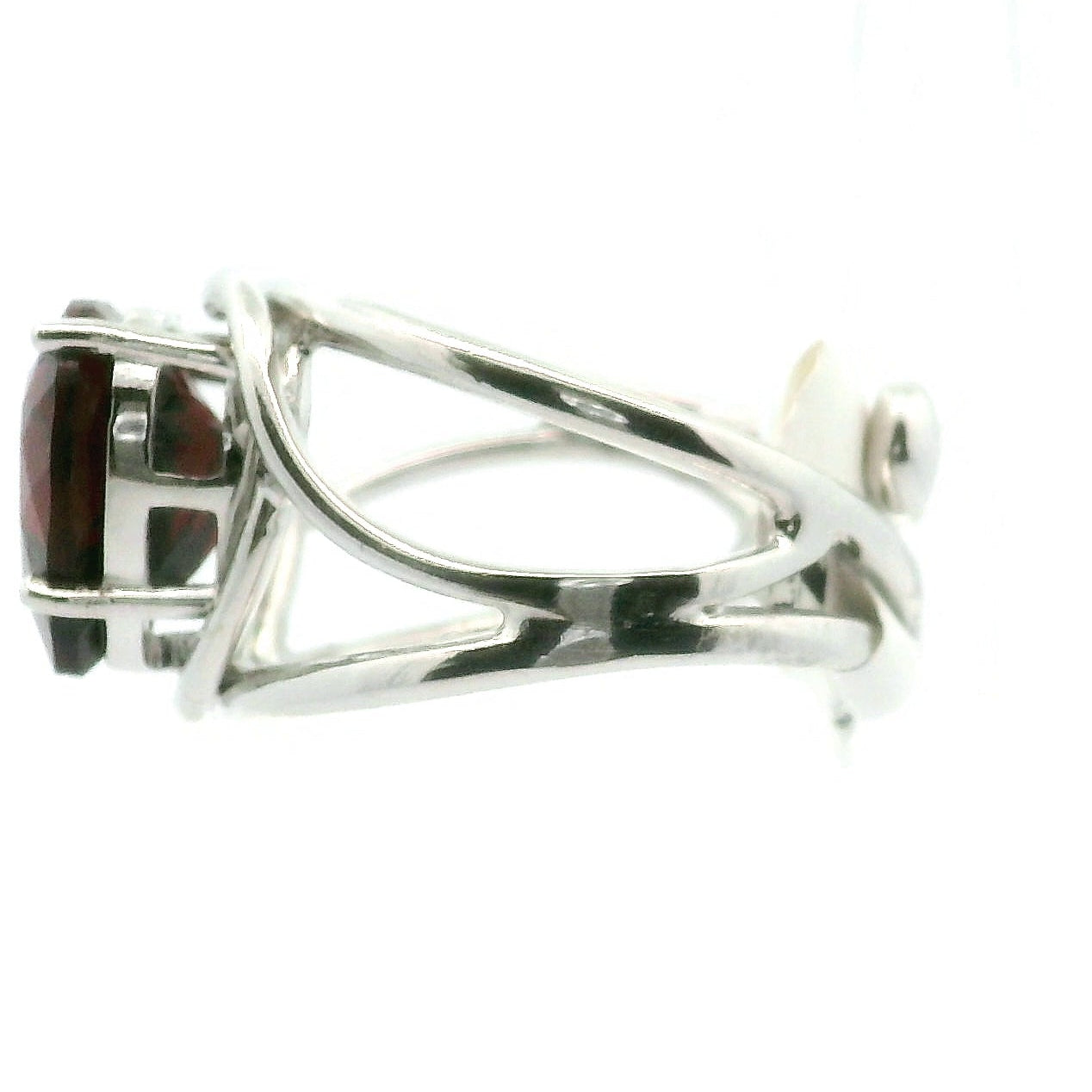 Garnet Faceted Cuff Rings .925 Silver for Strength and Universal Connection