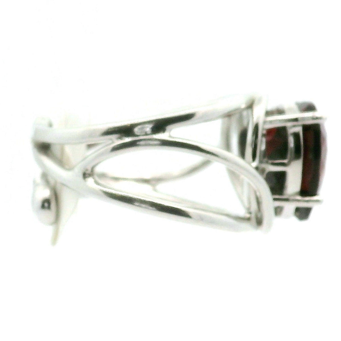 Garnet Faceted Cuff Rings .925 Silver for Strength and Universal Connection
