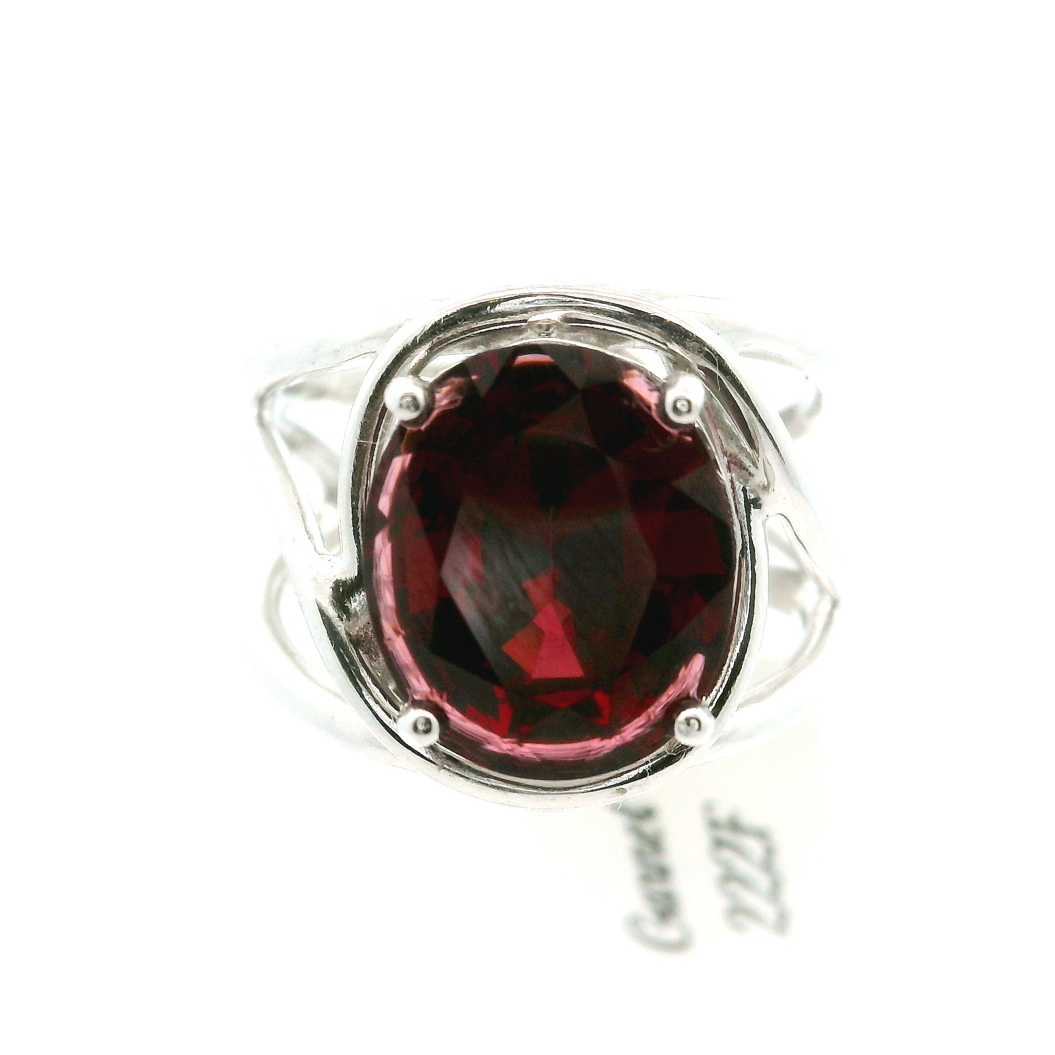 Garnet Faceted Cuff Rings .925 Silver for Strength and Universal Connection