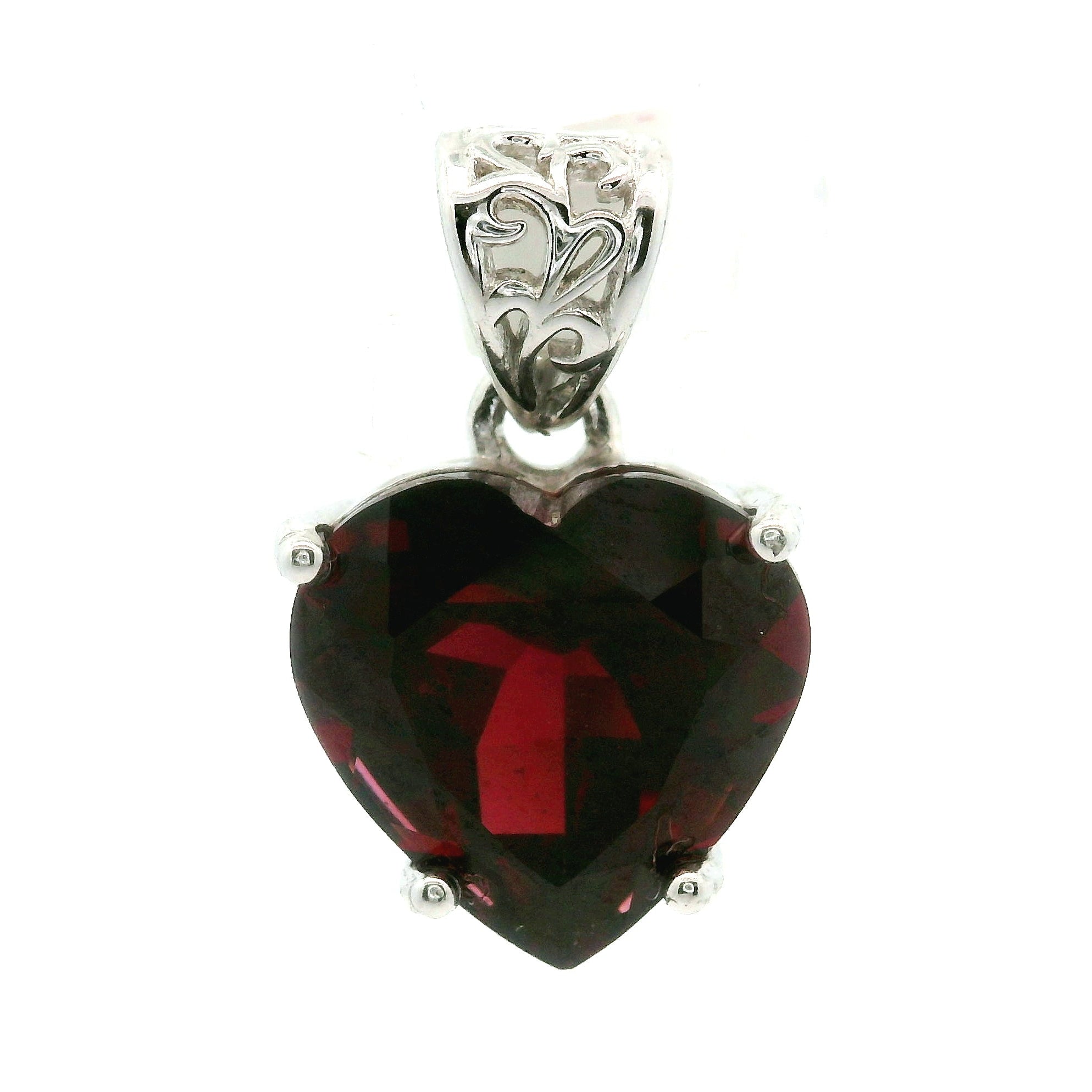 Garnet Faceted Pendant .925 Silver for Strength and Universal Connection
