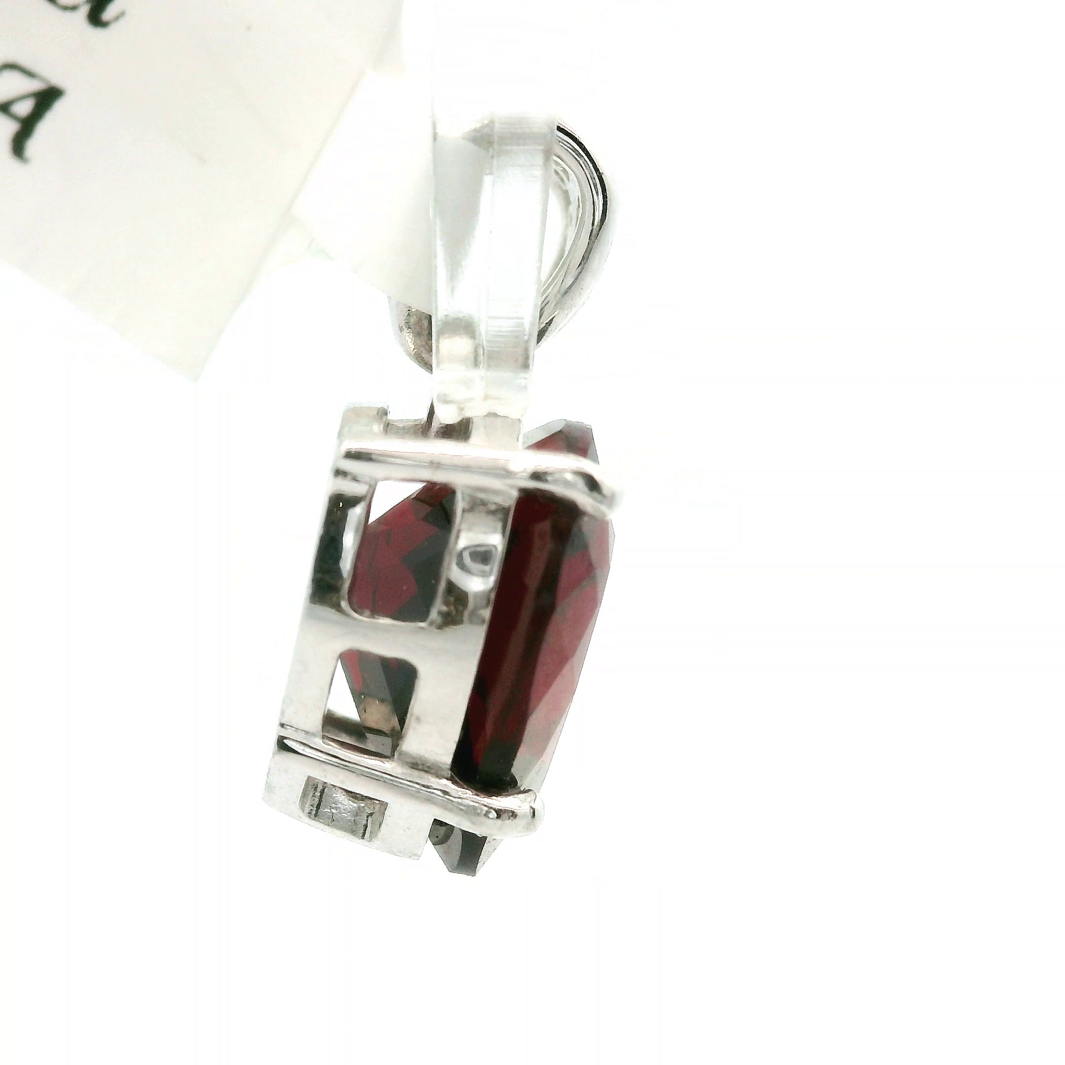 Garnet Faceted Pendant .925 Silver for Strength and Universal Connection