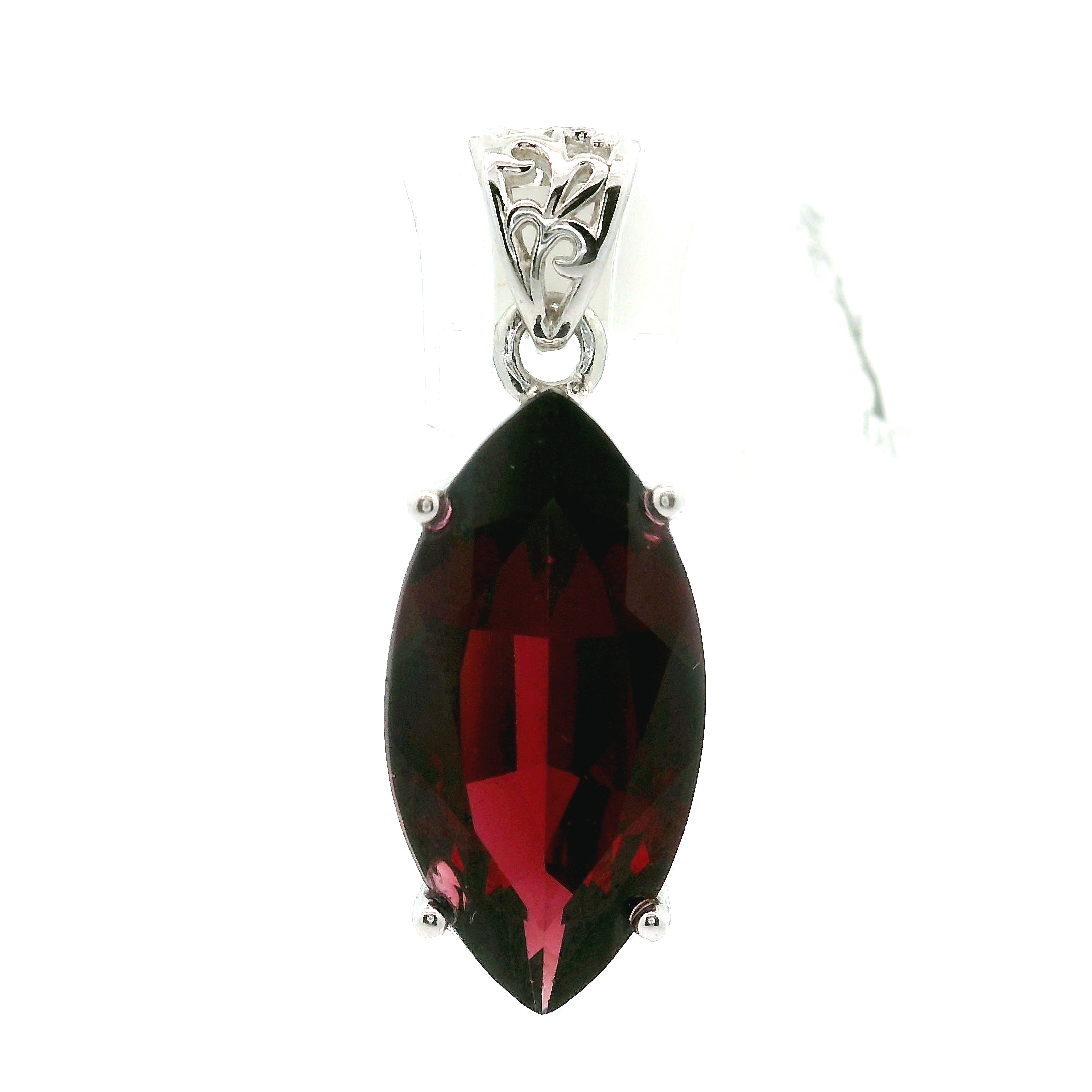 Garnet Faceted Pendant .925 Silver for Strength and Universal Connection