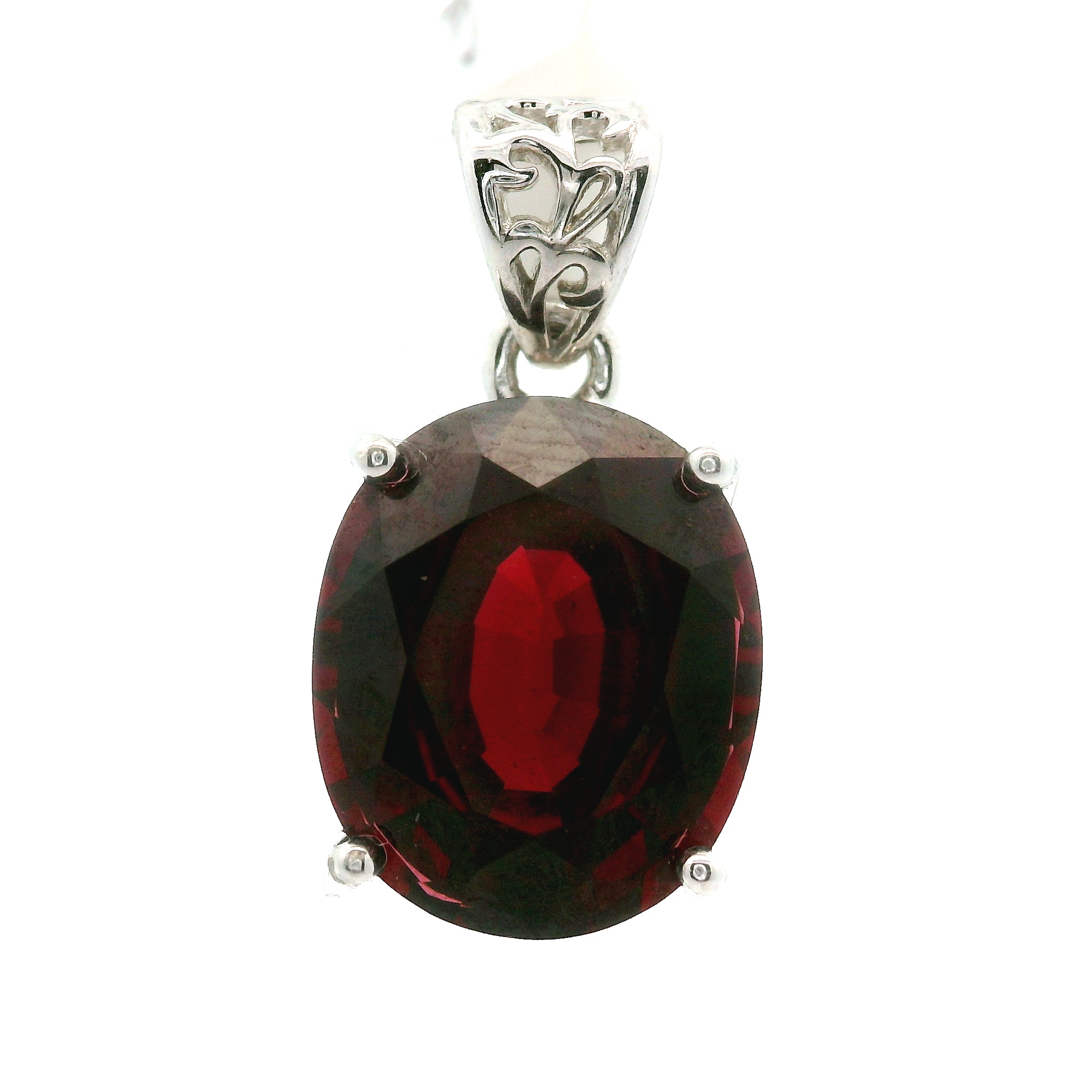 Garnet Faceted Pendant .925 Silver for Strength and Universal Connection