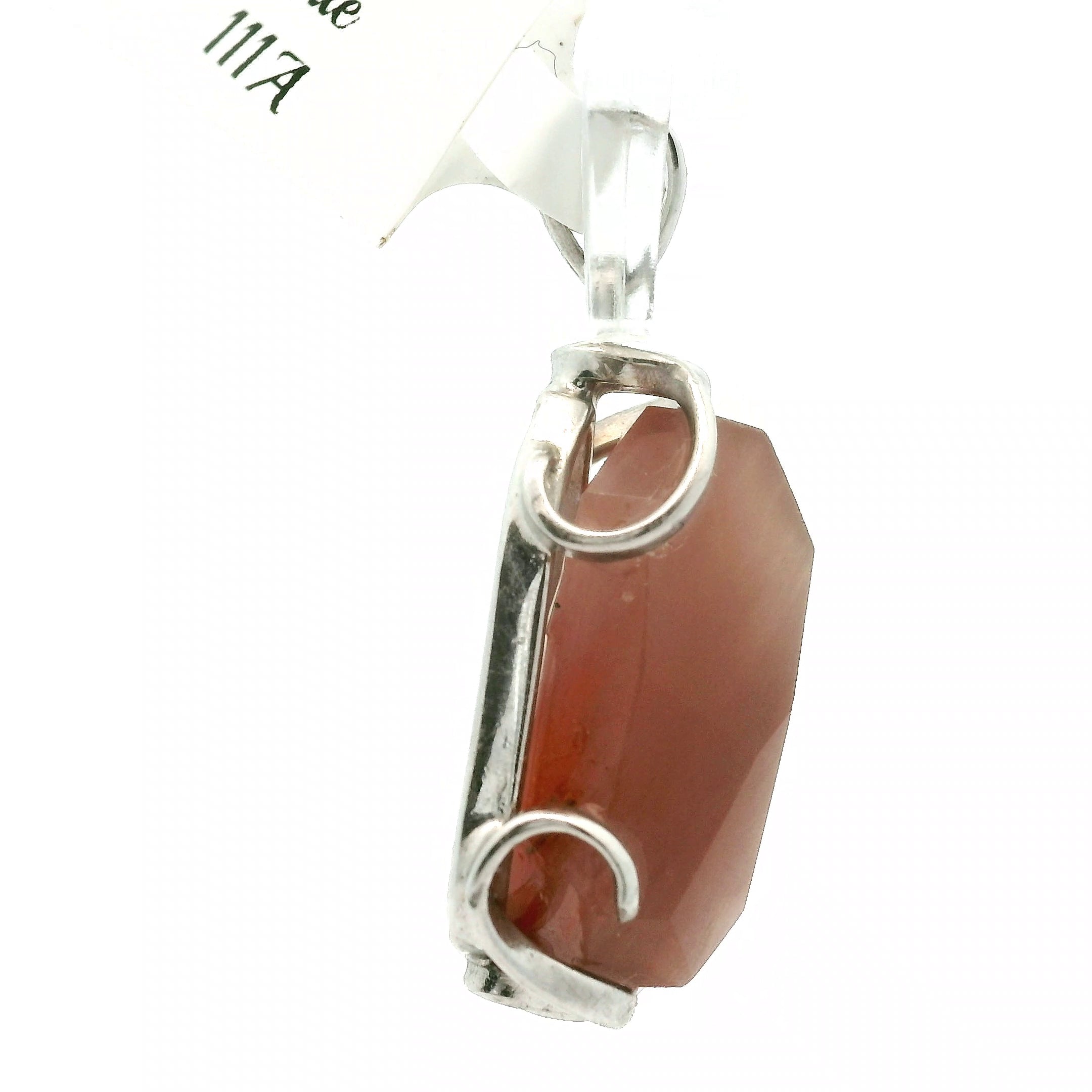 Red Rutile in Quartz Freeform Pendant 925 Silver for Manifestation, Life Force Energy and Renewal