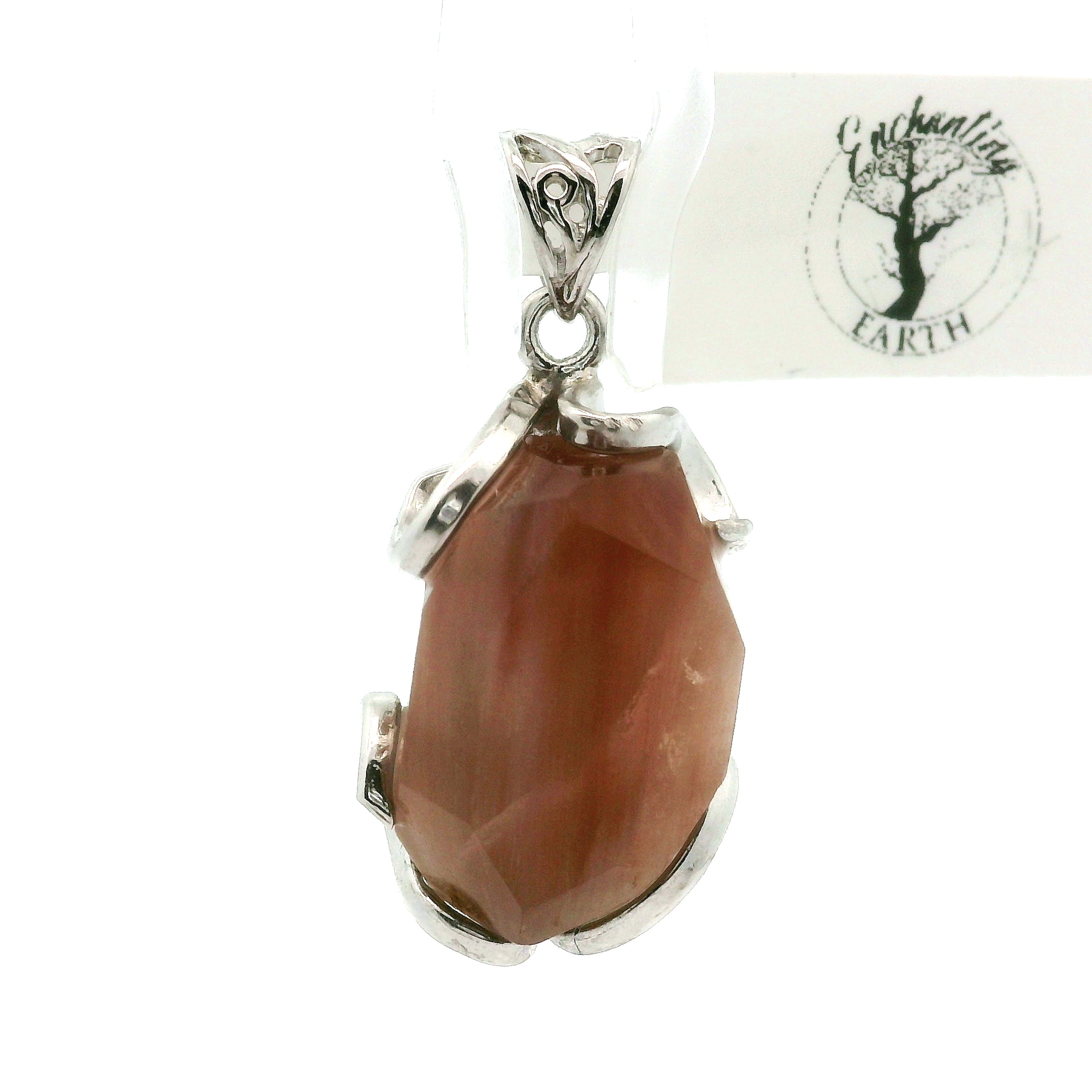 Red Rutile in Quartz Freeform Pendant 925 Silver for Manifestation, Life Force Energy and Renewal