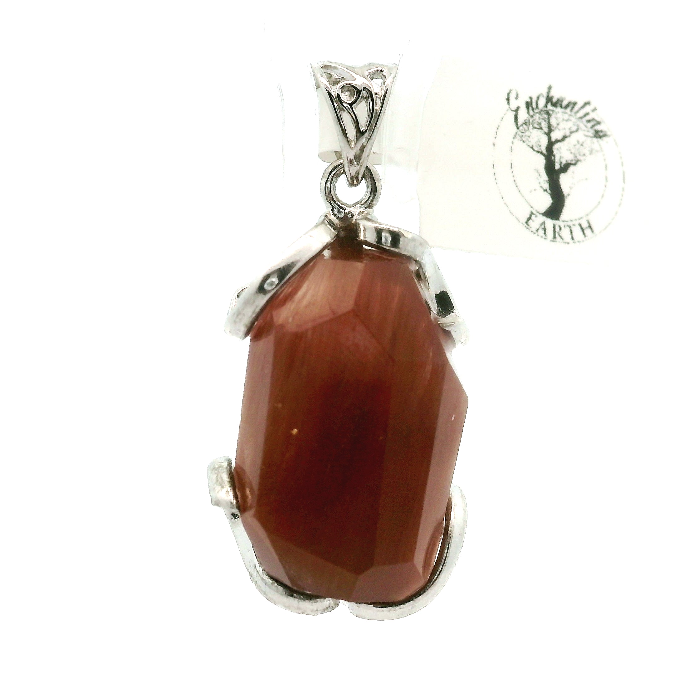 Red Rutile in Quartz Freeform Pendant 925 Silver for Manifestation, Life Force Energy and Renewal