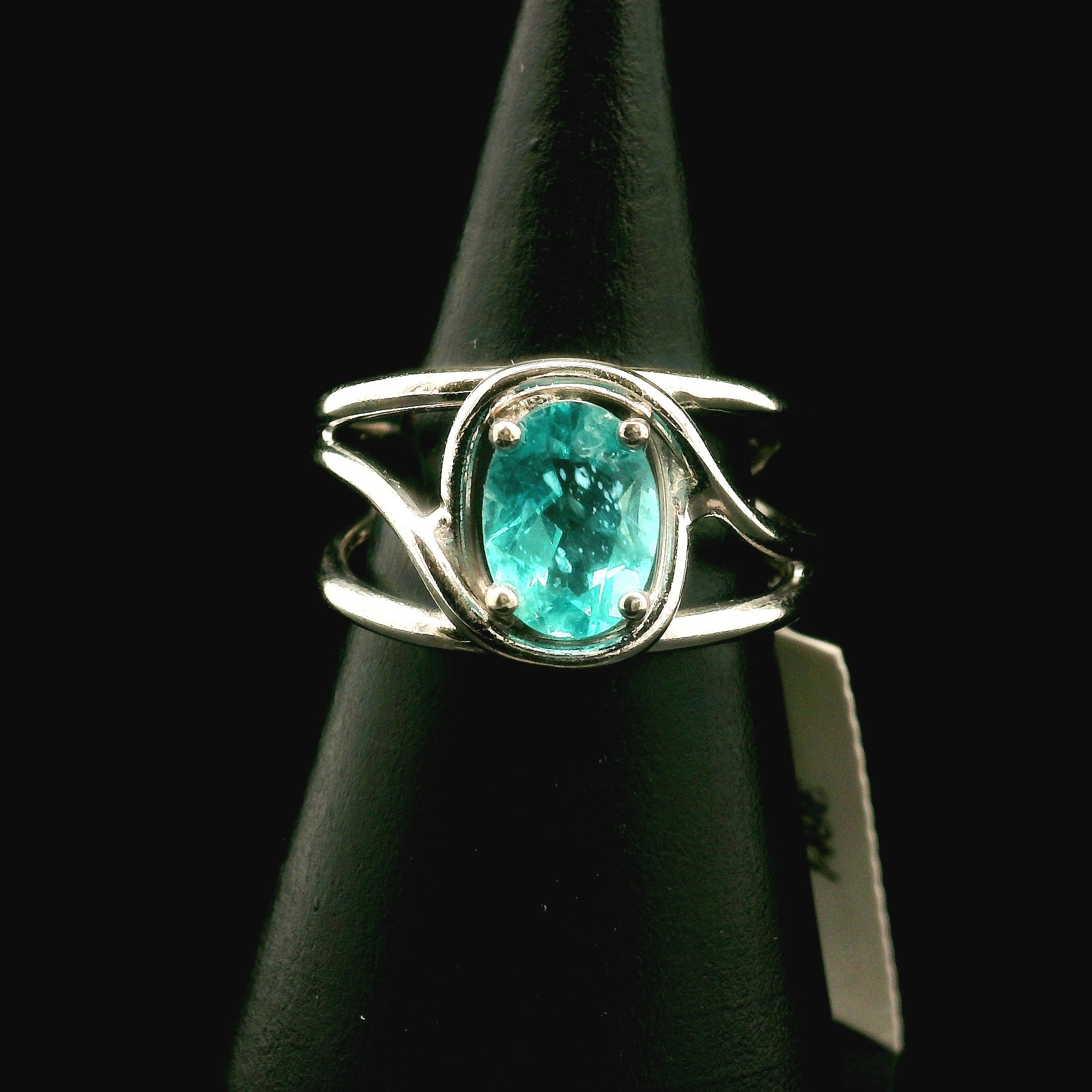 Blue Apatite Midi Cuff Ring .925 Silver for Overall Health and Wellness
