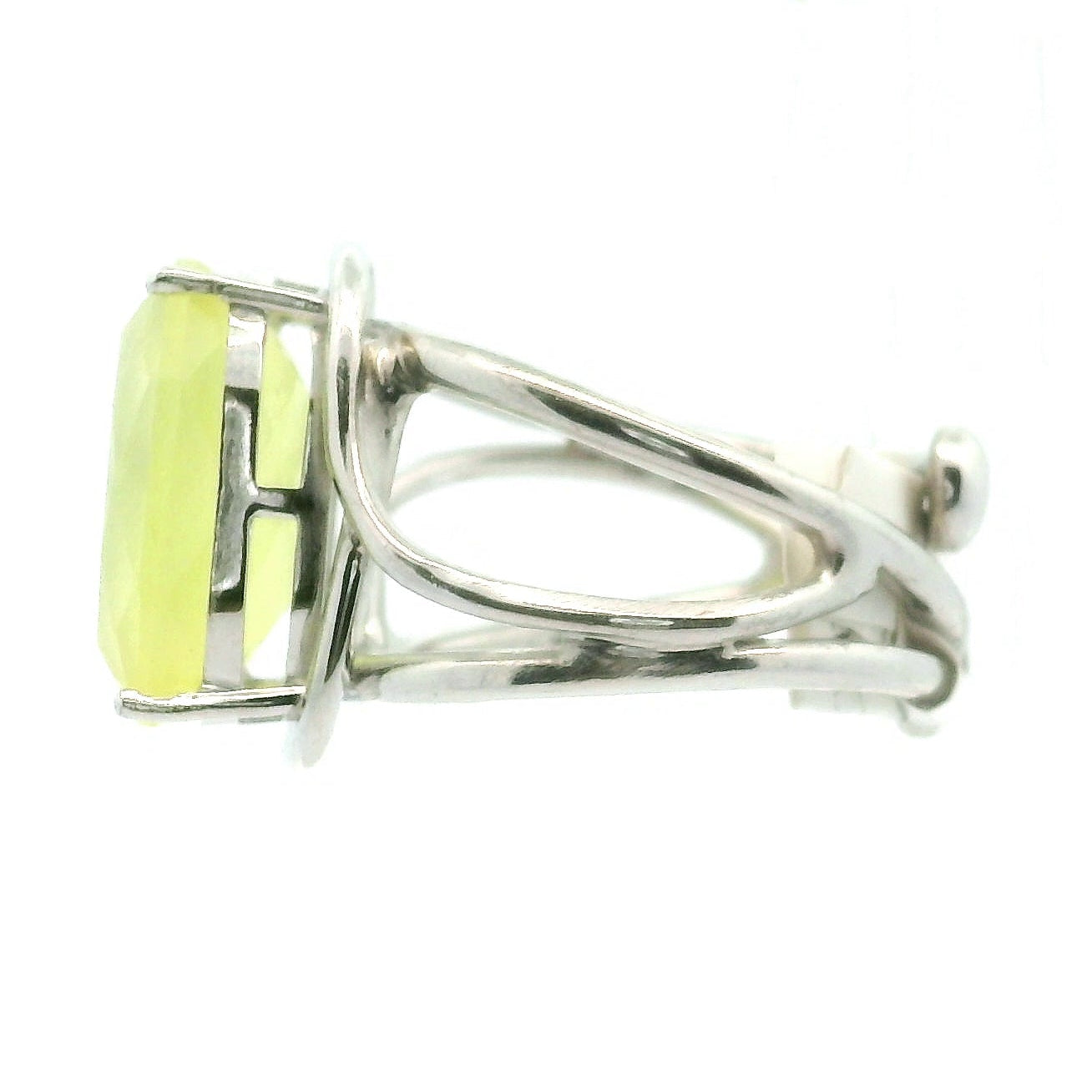 Austrailian Prehnite Cuff Ring .925 Silver for Heart Healing and Rejuvenation