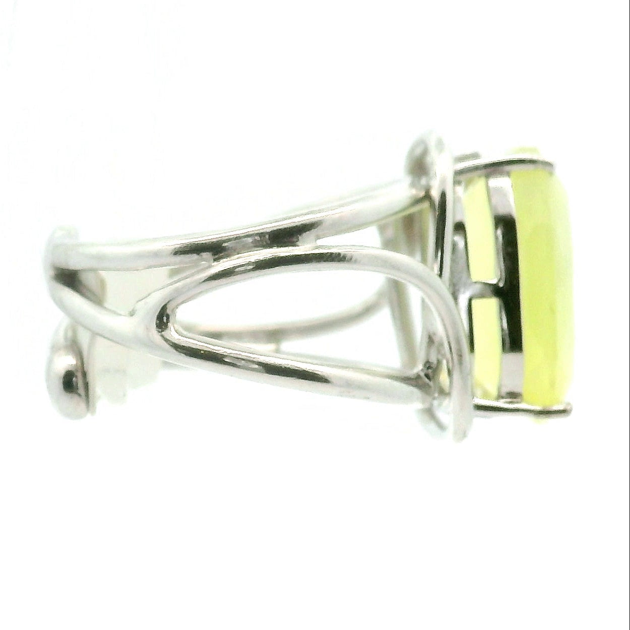 Austrailian Prehnite Cuff Ring .925 Silver for Heart Healing and Rejuvenation