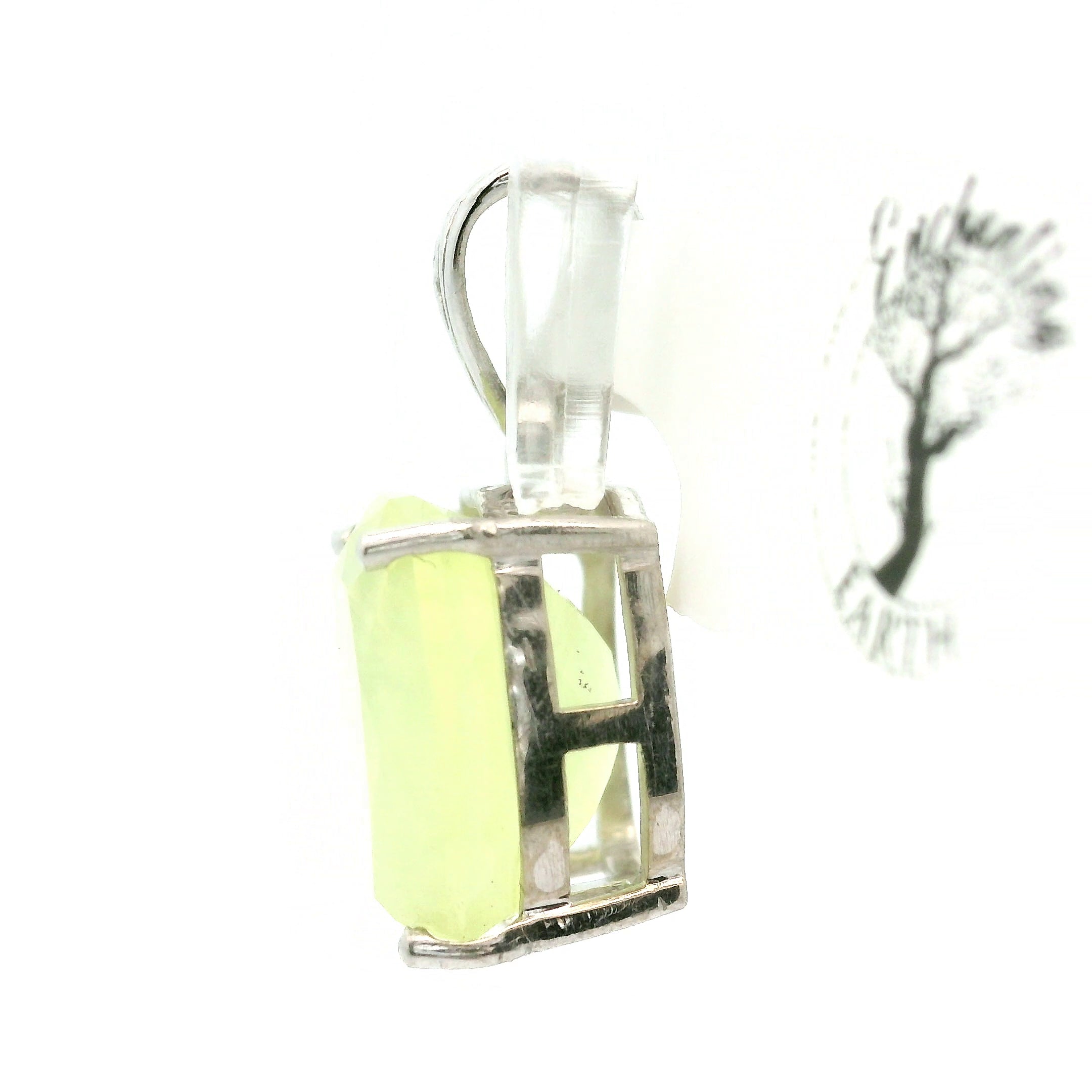 Austrailian Prehnite Pendant .925 Silver for Heart Healing and Rejuvenation