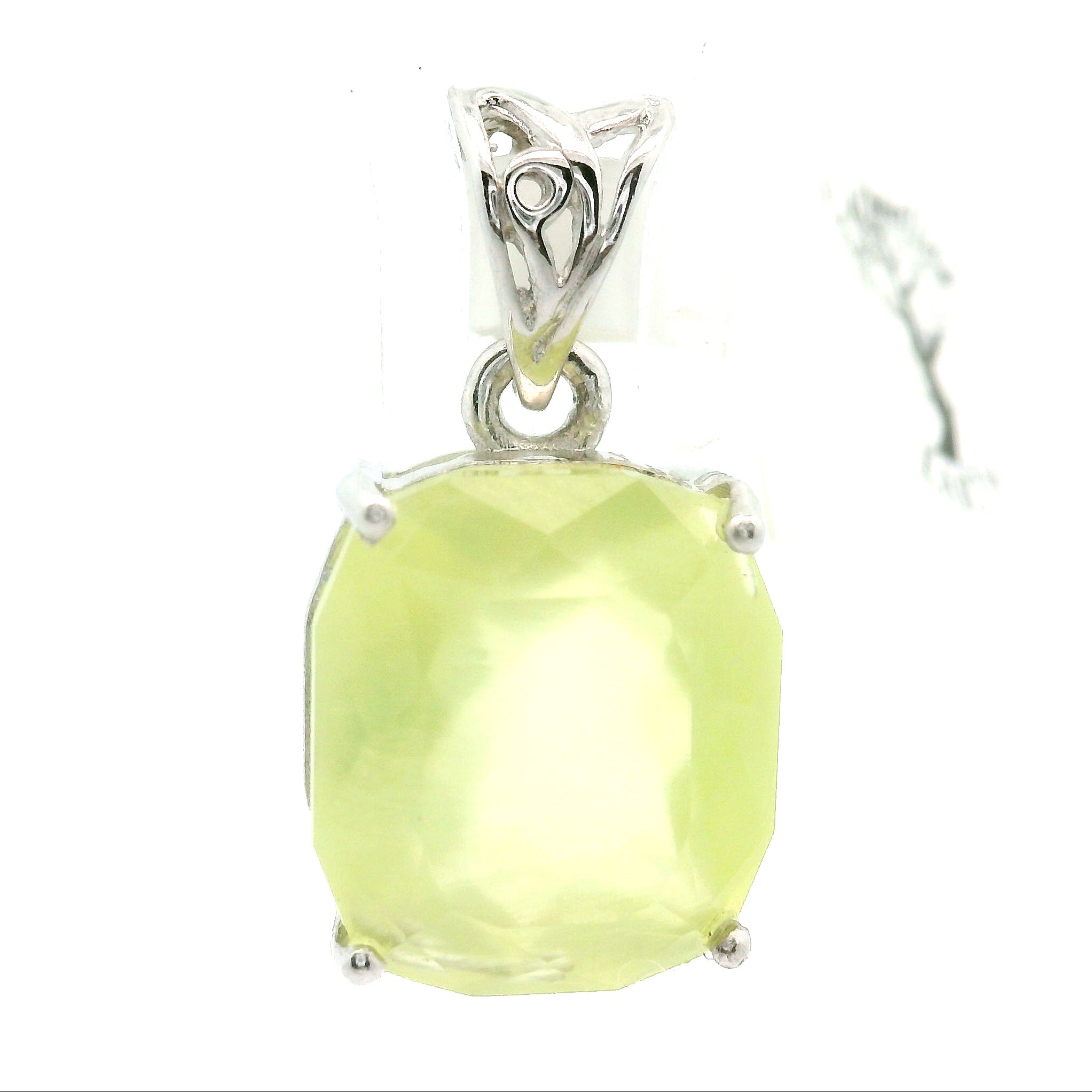 Austrailian Prehnite Pendant .925 Silver for Heart Healing and Rejuvenation